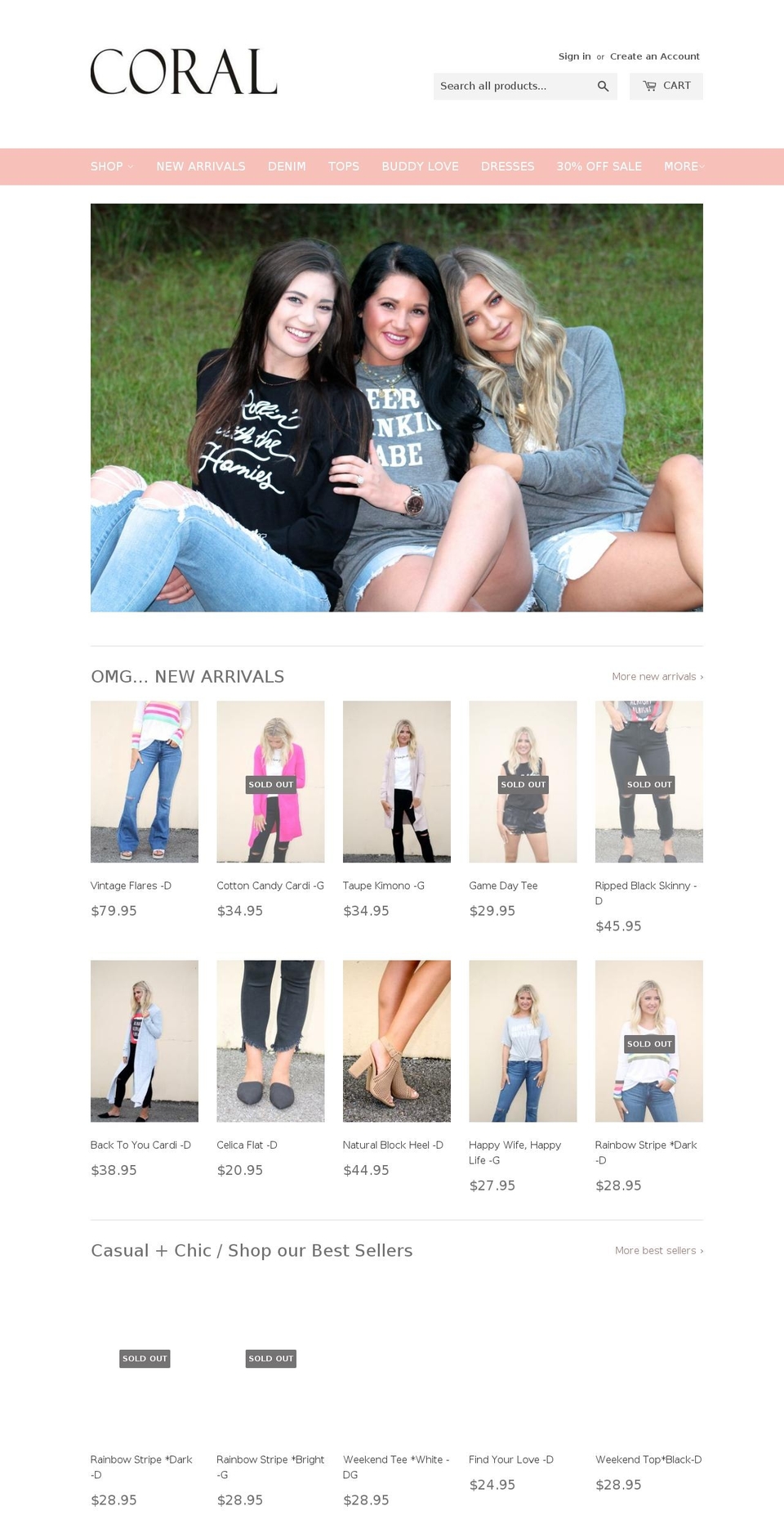 coralboutiqueonline.com shopify website screenshot