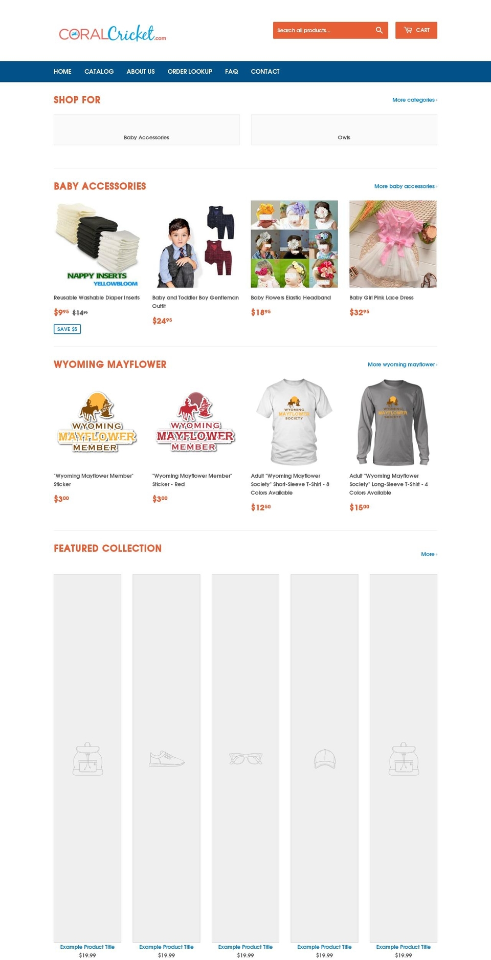 coralcricket.com shopify website screenshot