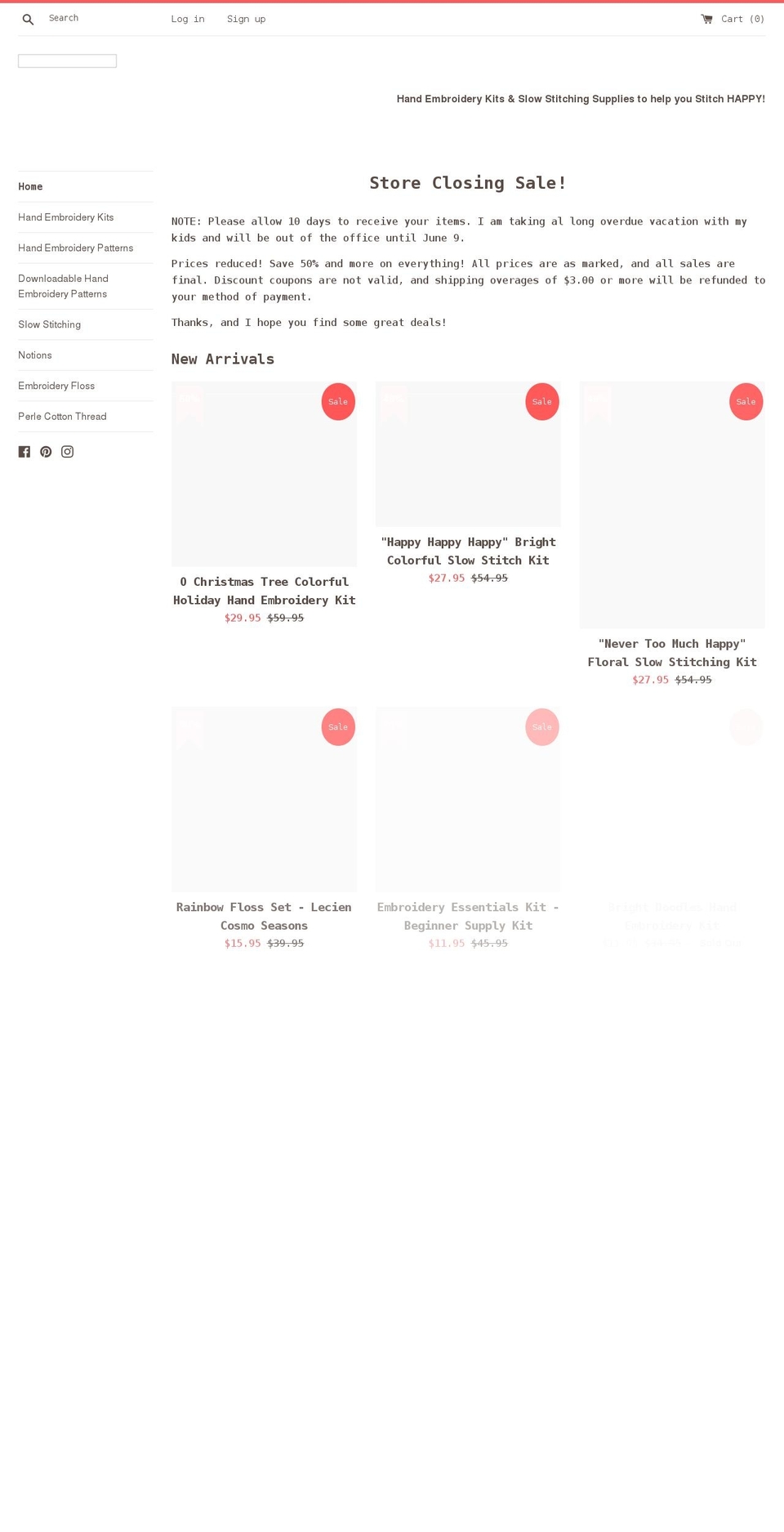 coraldaisycreates.com shopify website screenshot