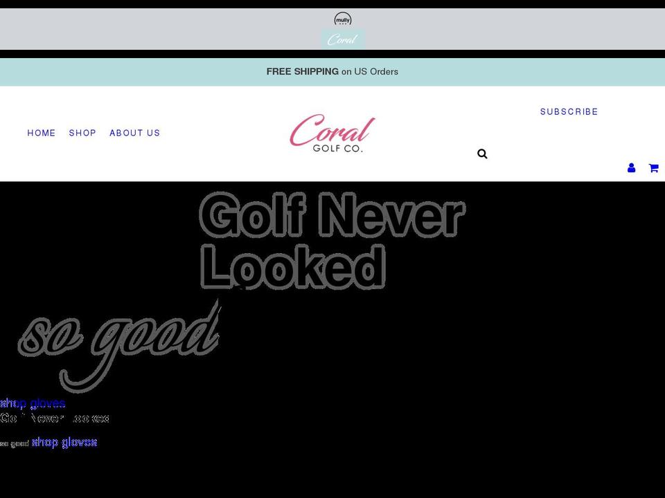 coralgolfco.com shopify website screenshot