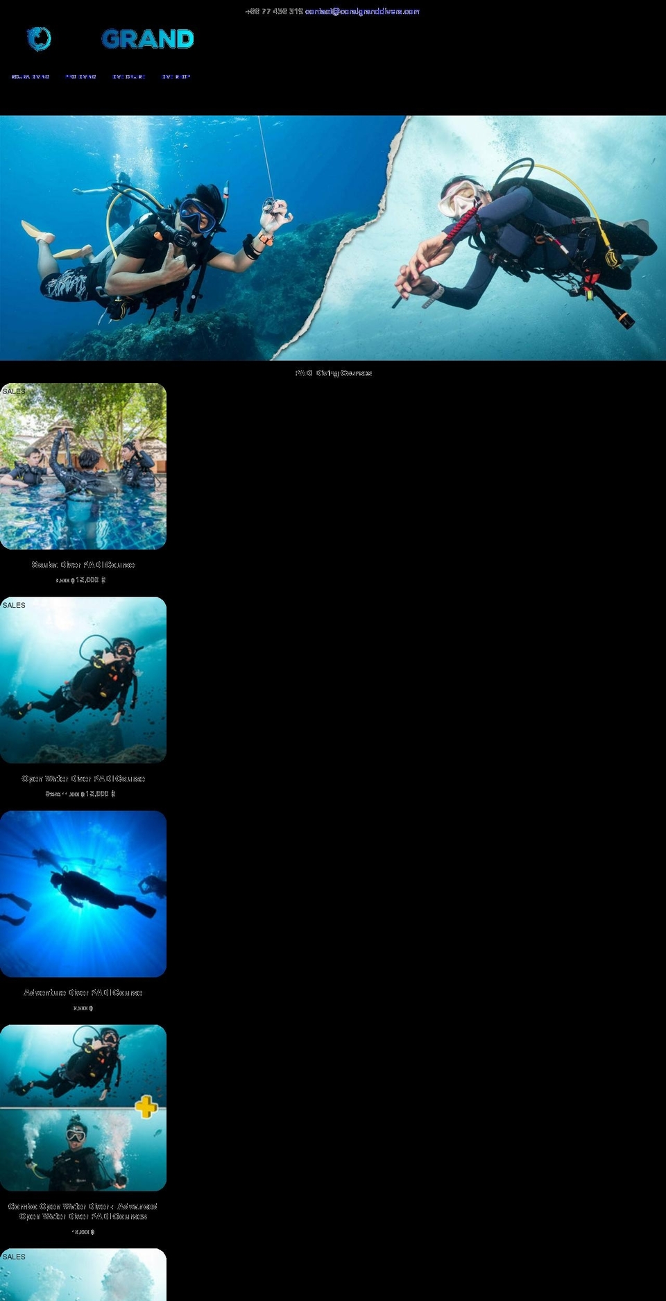 coralgranddivers.com shopify website screenshot