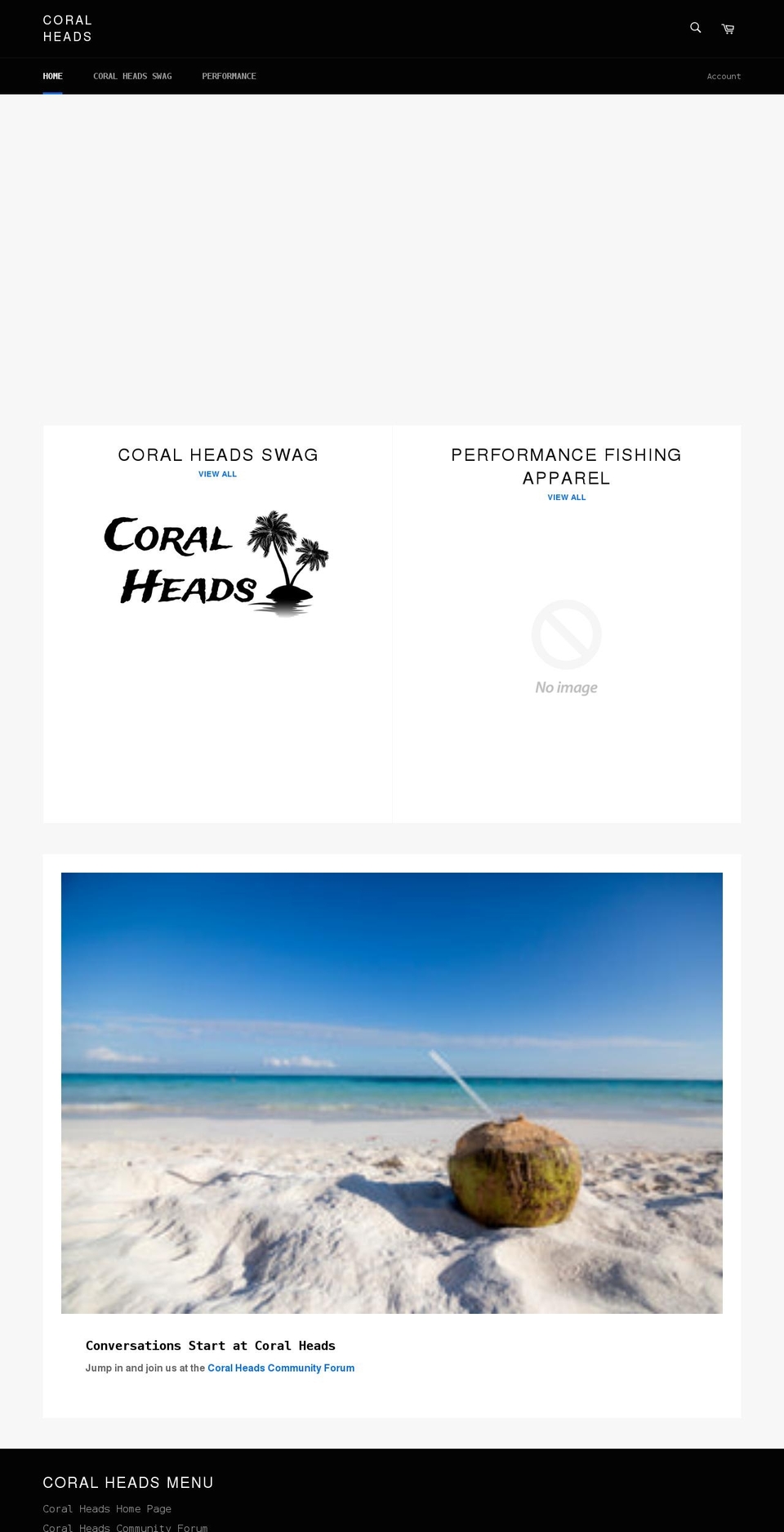 coralheads.net shopify website screenshot