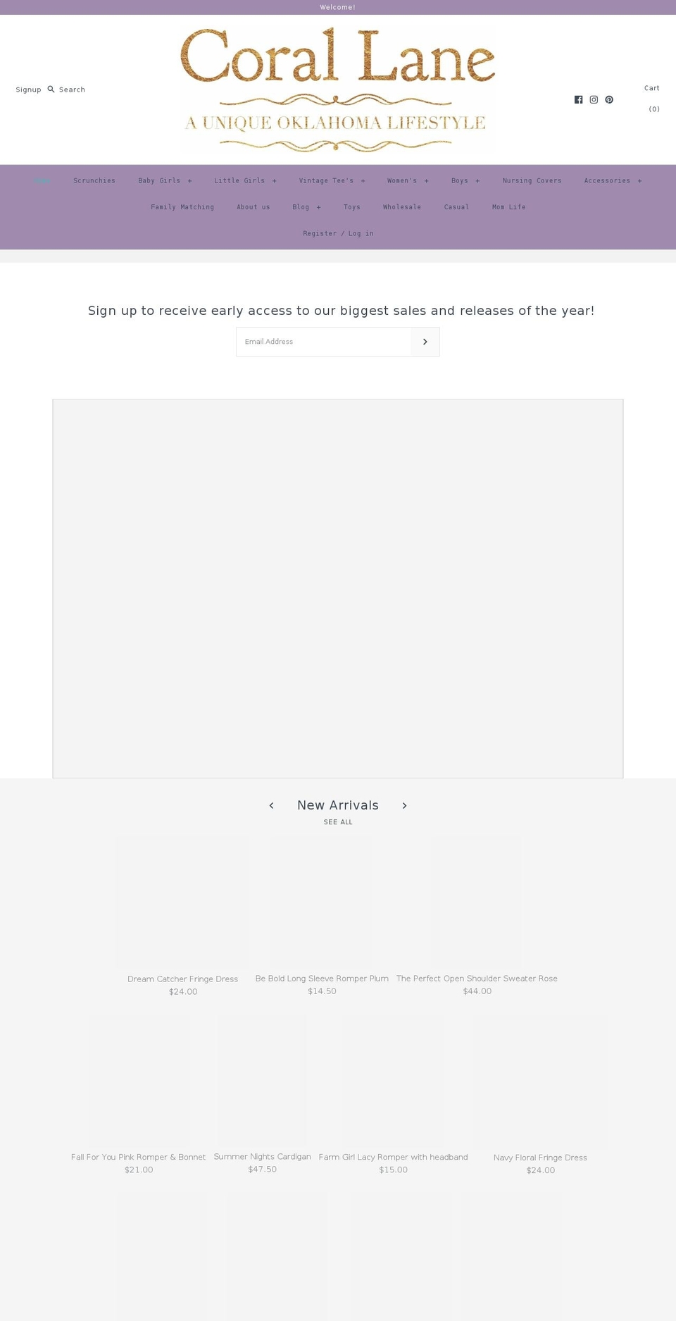 corallane.com — Shopify storefront screenshot