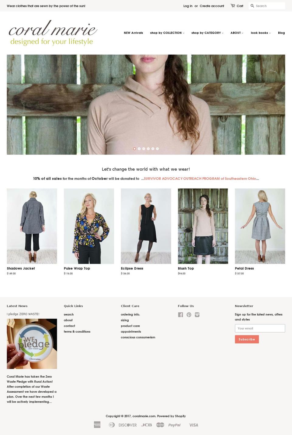 coralmarie.com shopify website screenshot