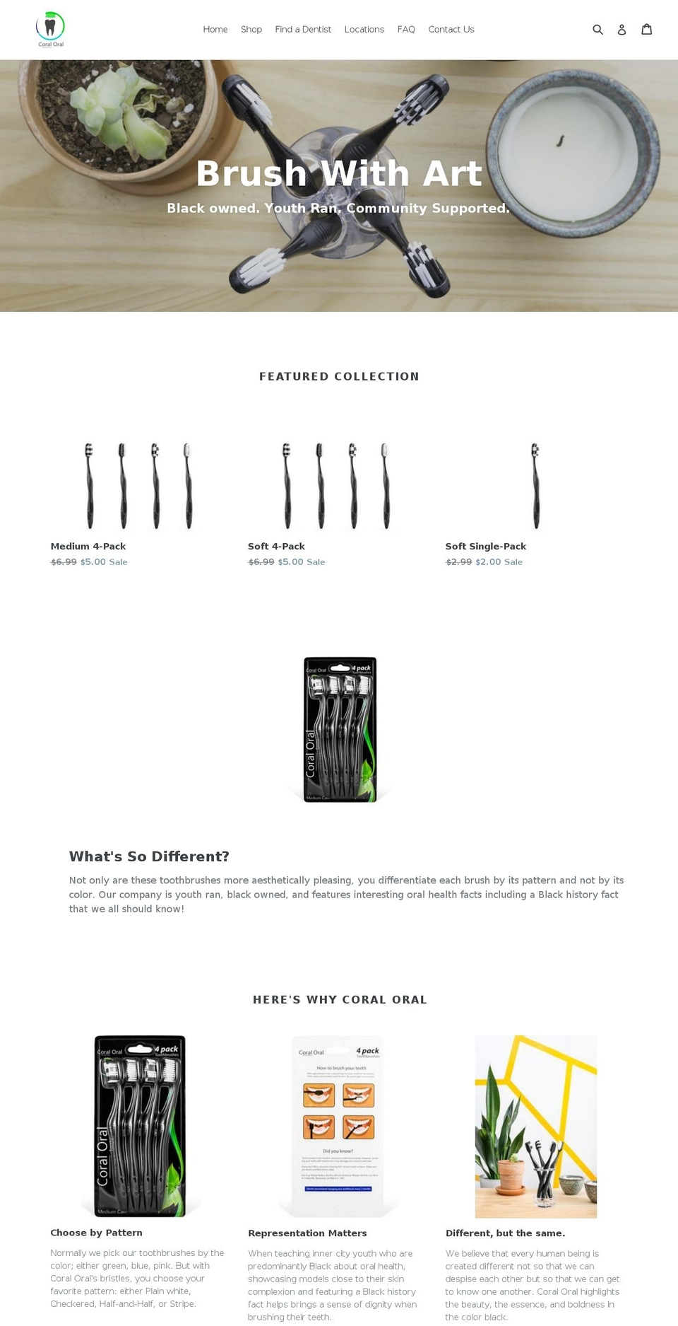 coraloral.com shopify website screenshot