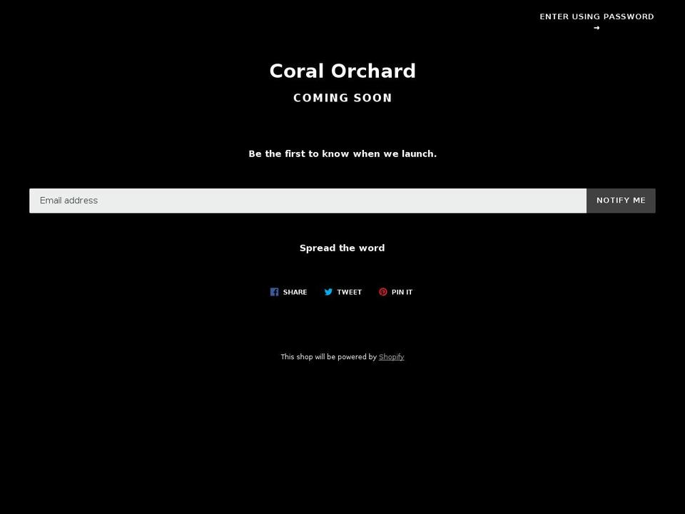 coralorchard.com shopify website screenshot