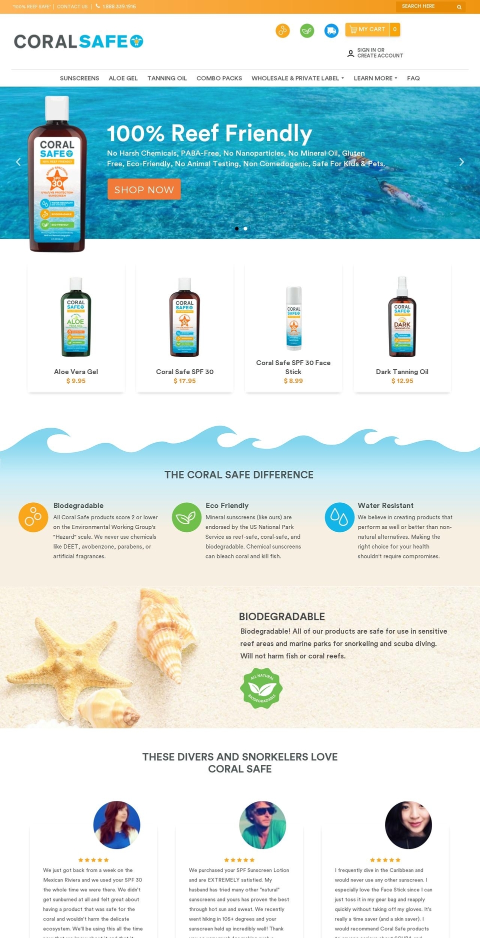 coralsafe.com shopify website screenshot