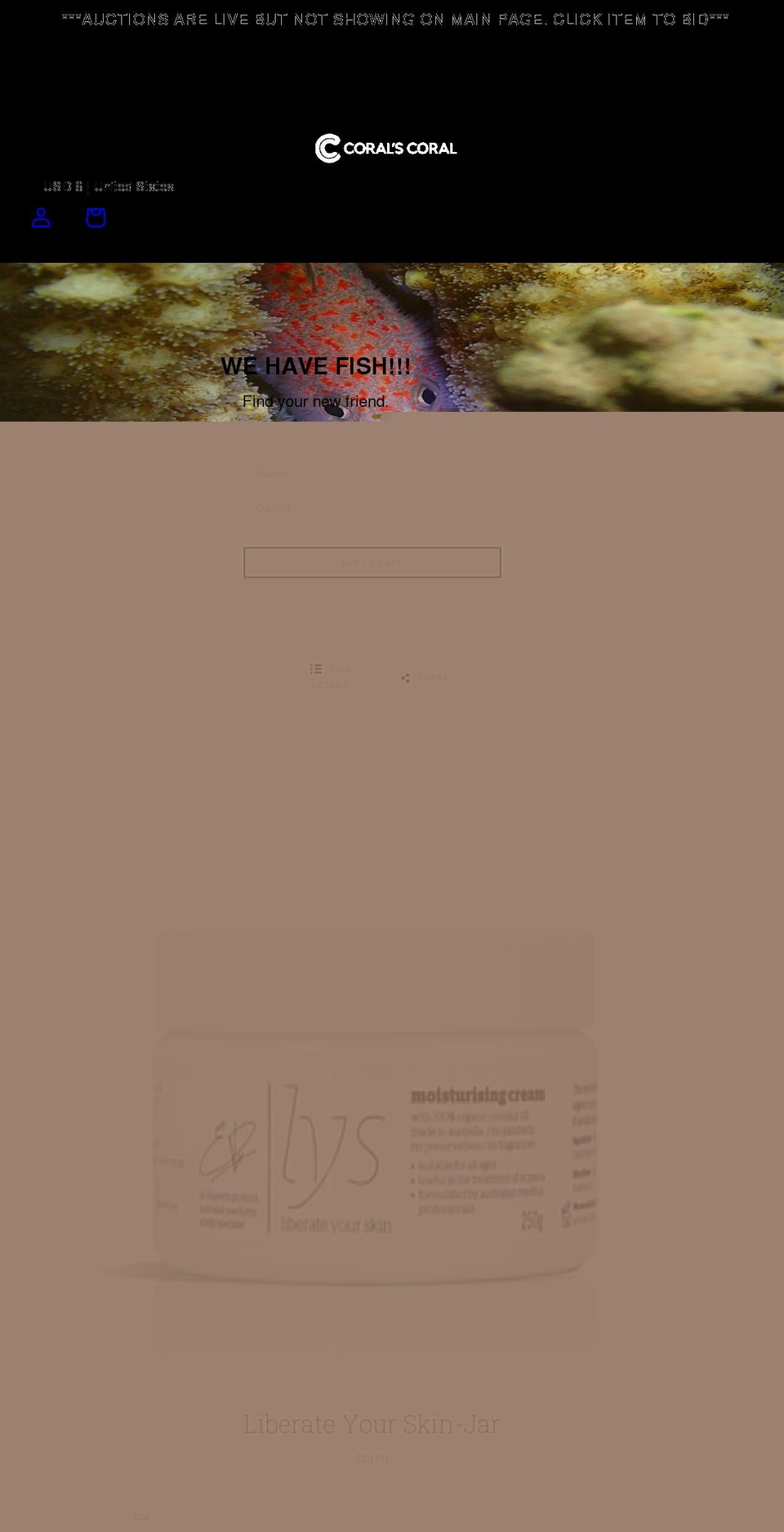 coralscoral.com shopify website screenshot