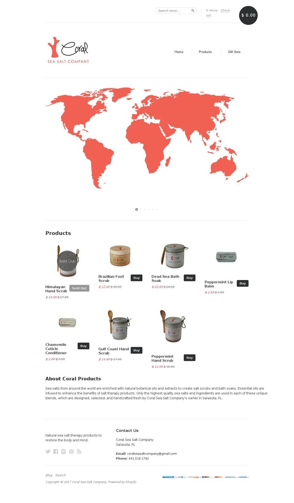 coralseasaltcompany.com shopify website screenshot