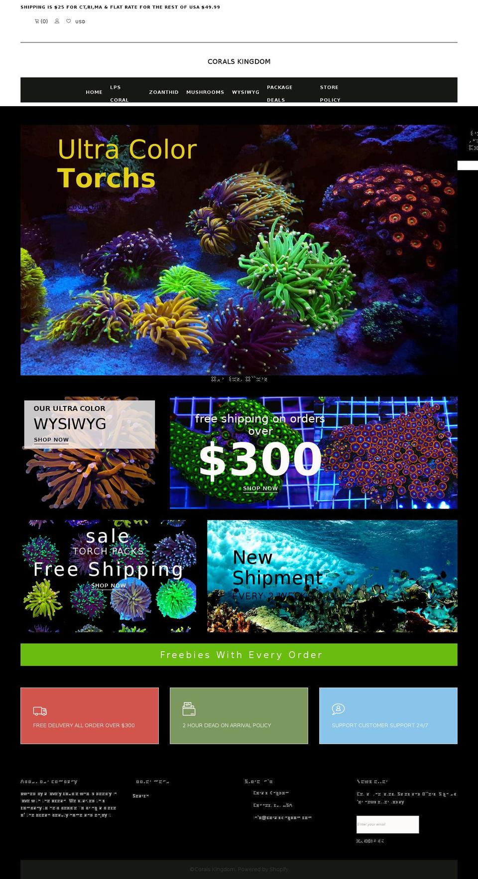coralskingdom.com shopify website screenshot