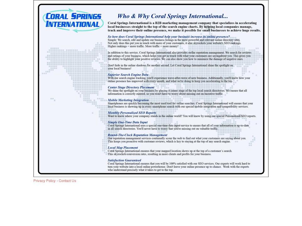 coralspringsinternational.com shopify website screenshot