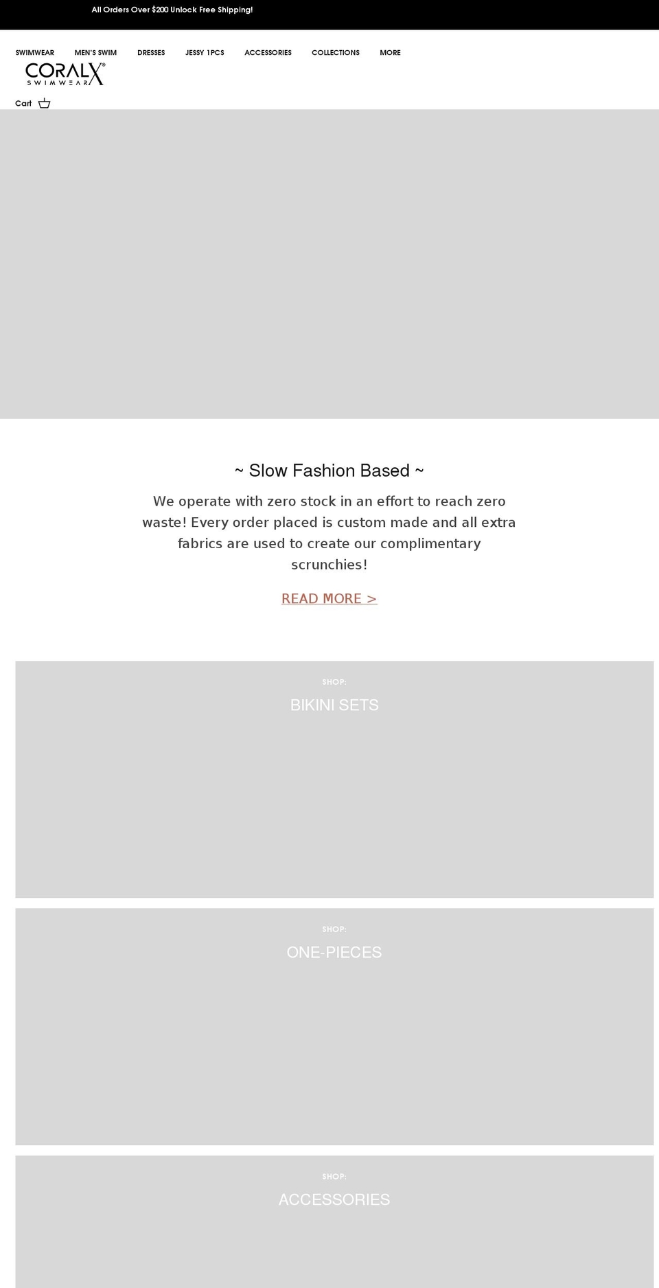 coralswimx.com shopify website screenshot