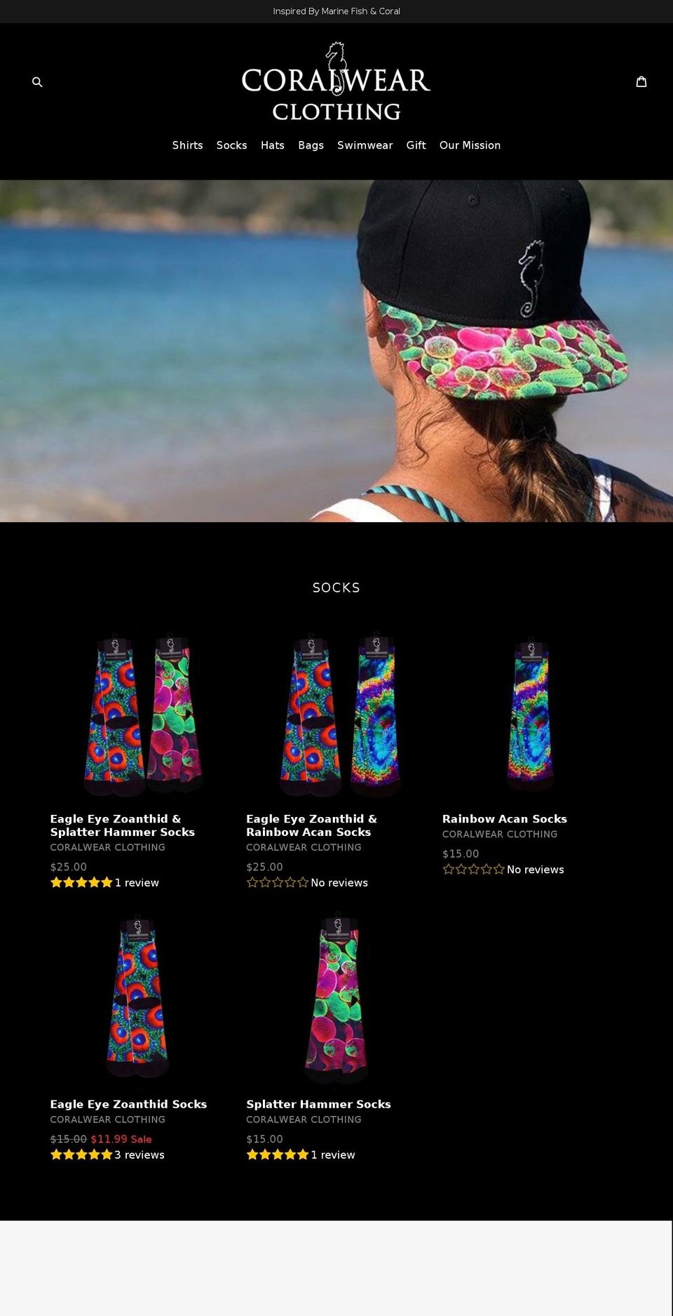 coralwearclothing.org shopify website screenshot