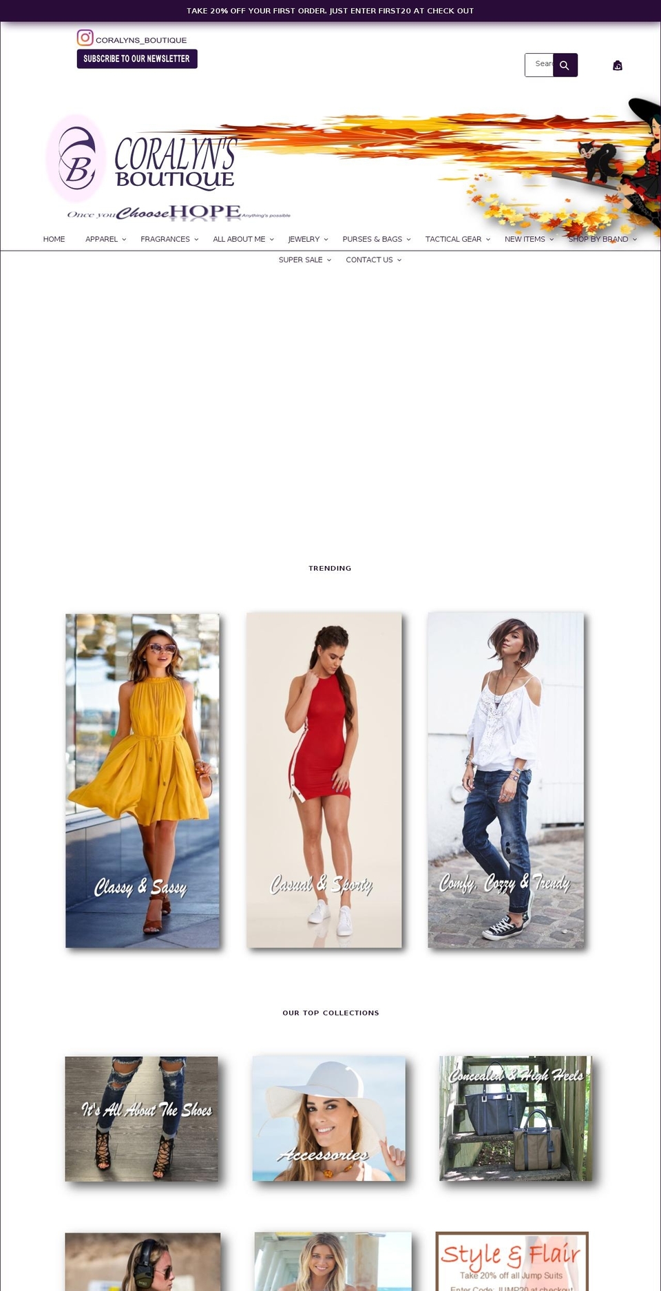 coralynsboutique.com — Shopify storefront screenshot