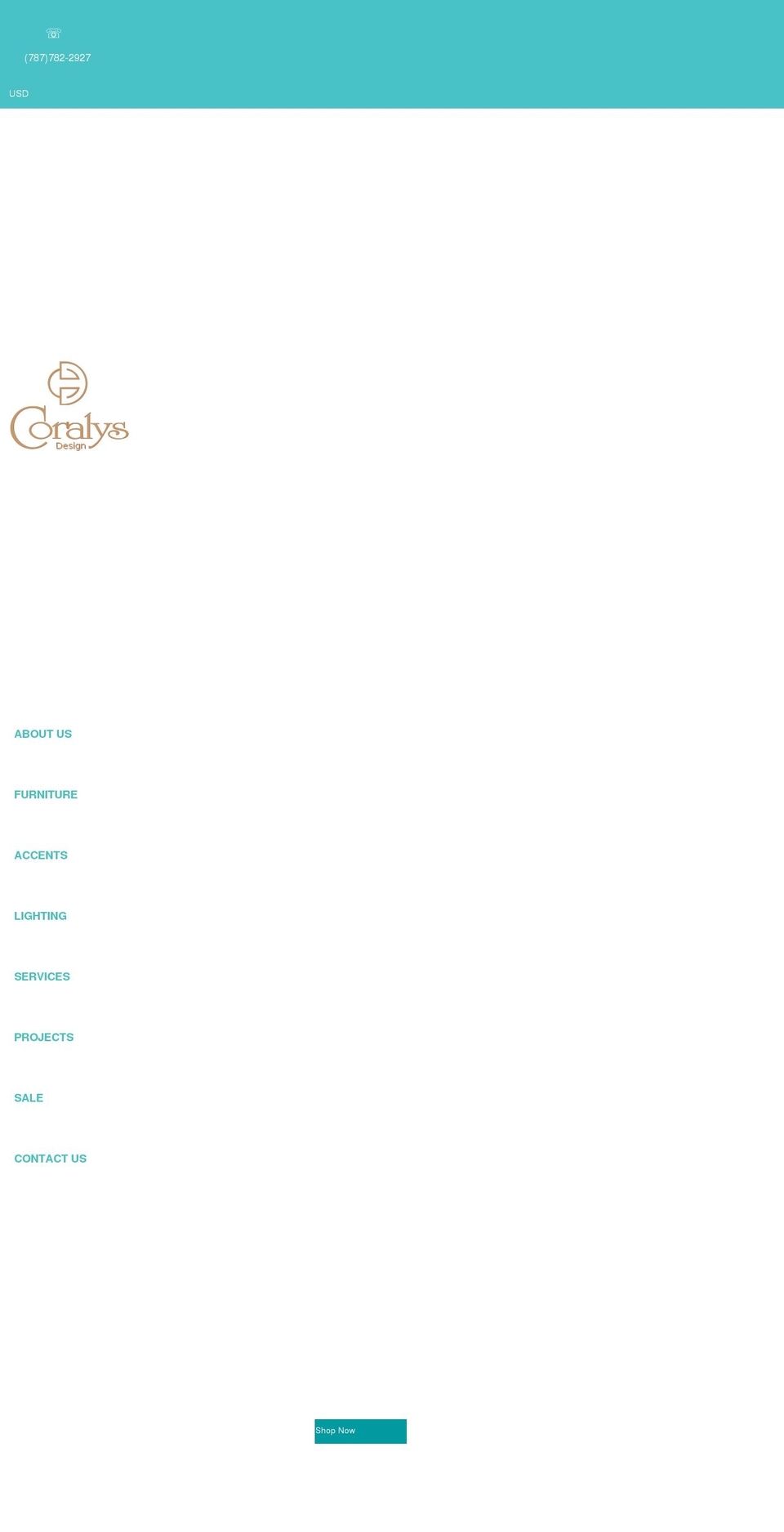coralysdesignshop.com shopify website screenshot