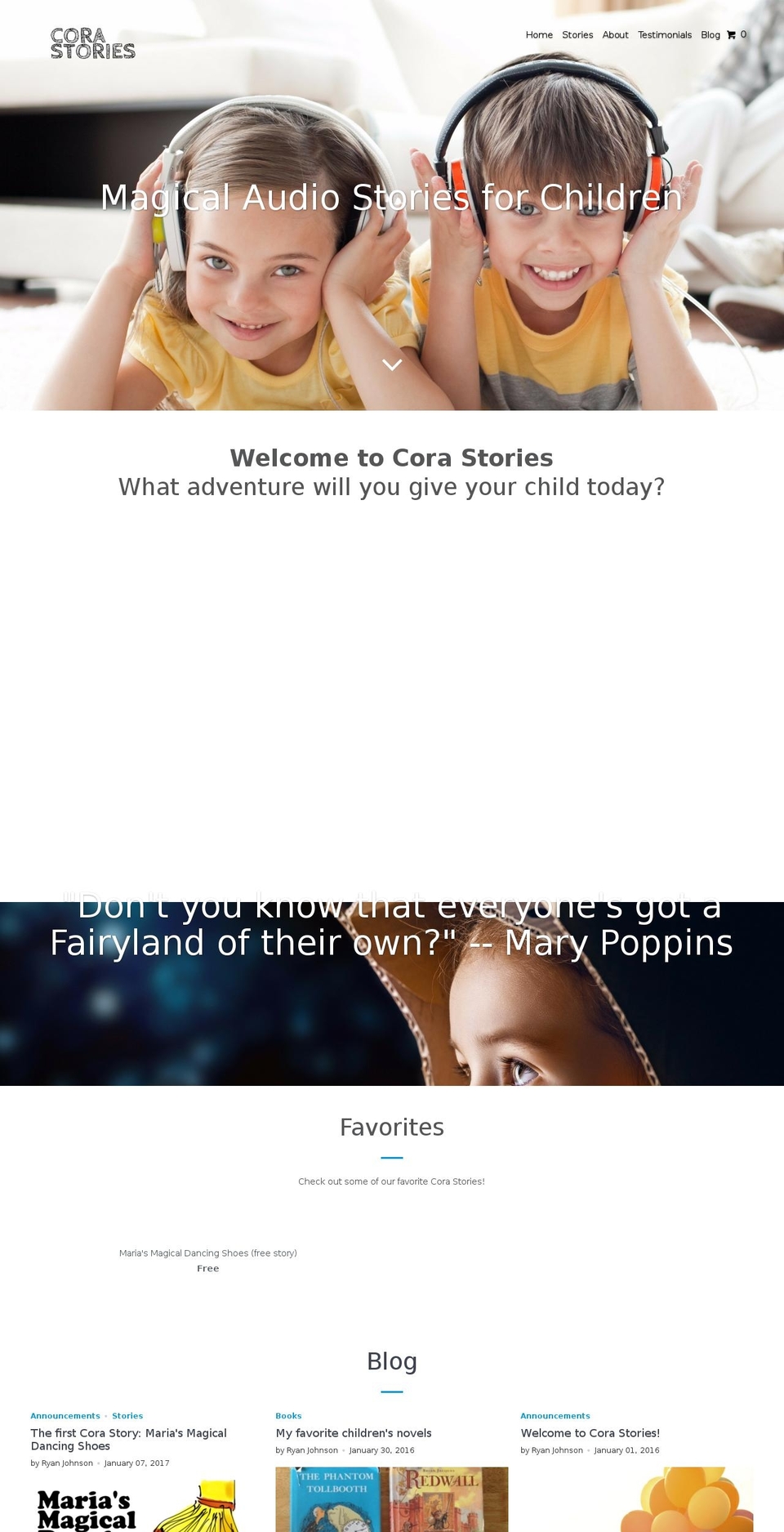 corastories.com shopify website screenshot