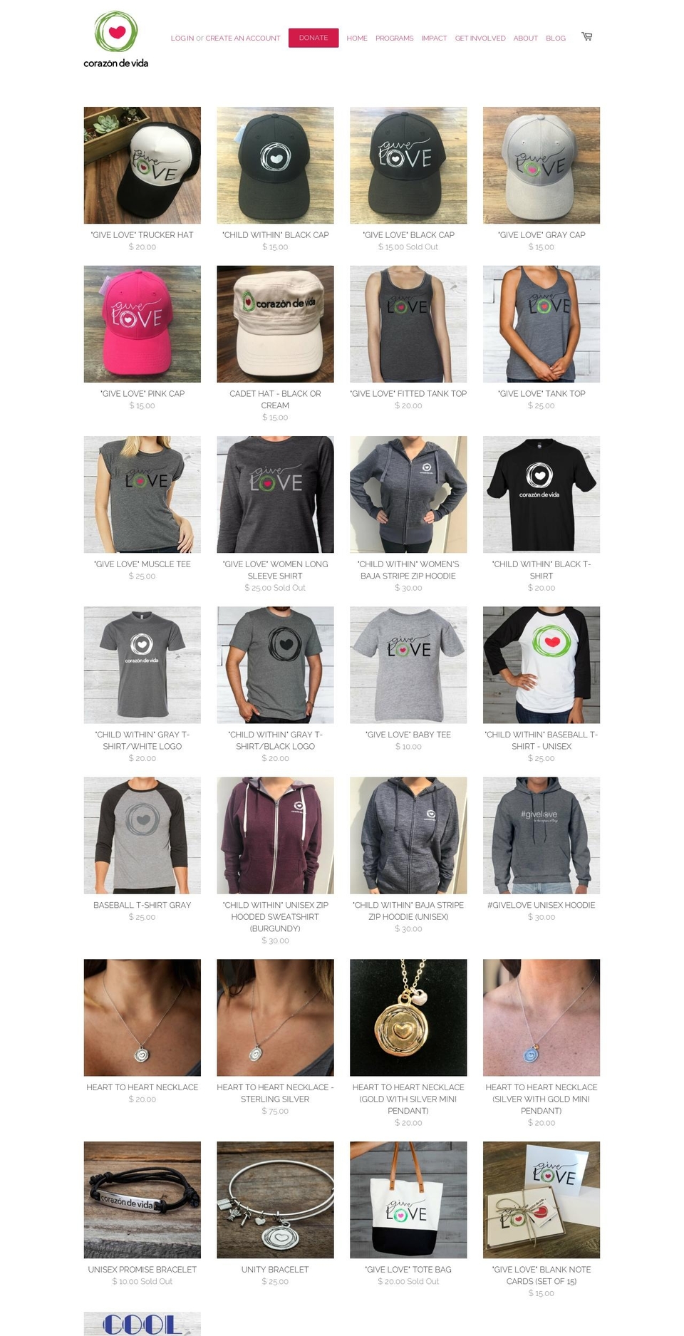 corazon-de-vida.myshopify.com shopify website screenshot
