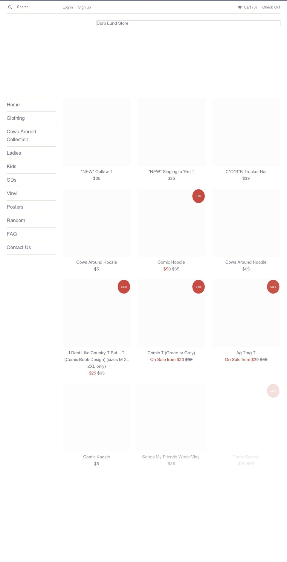 corb-lund-store.myshopify.com shopify website screenshot