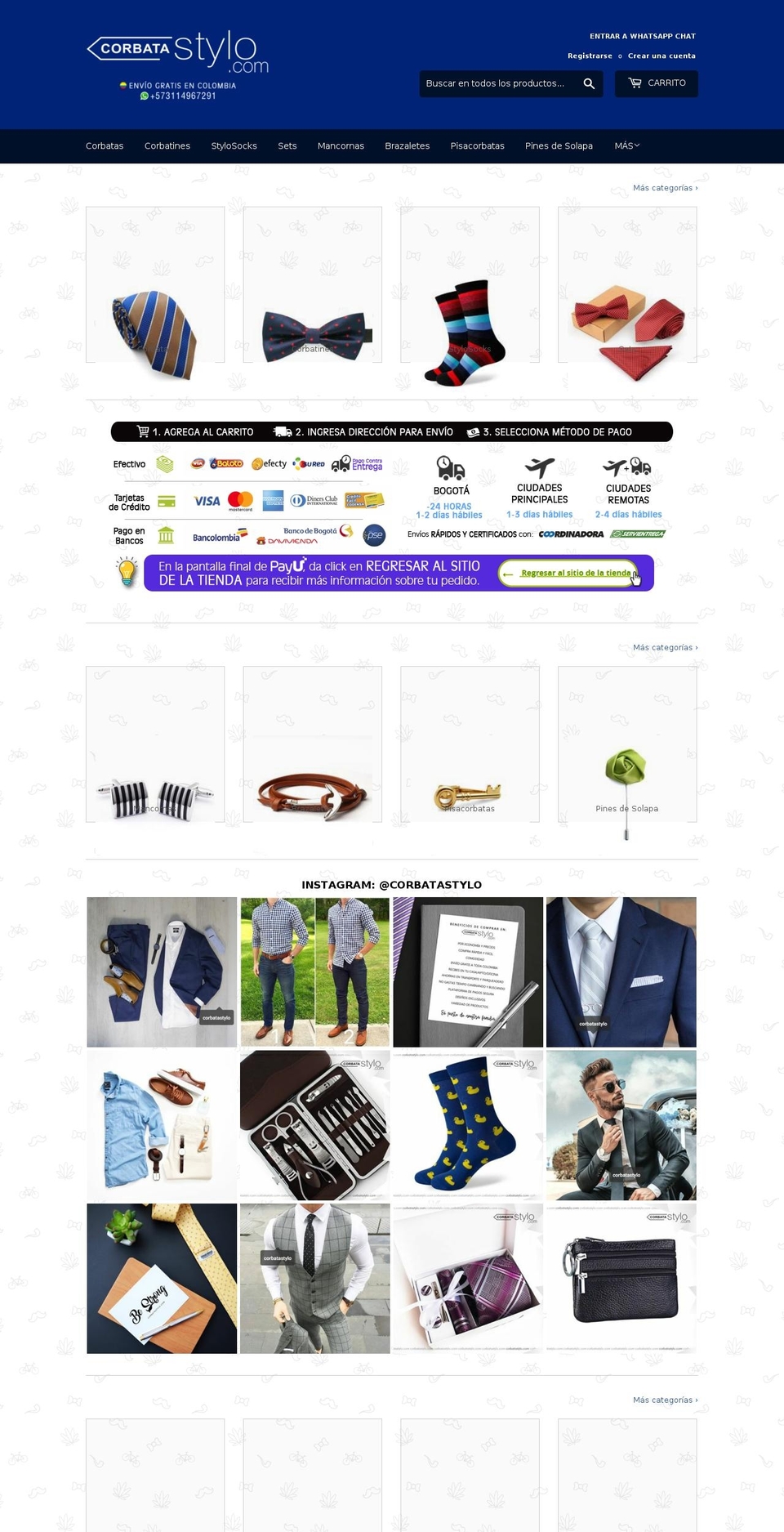 corbatastylo.com shopify website screenshot