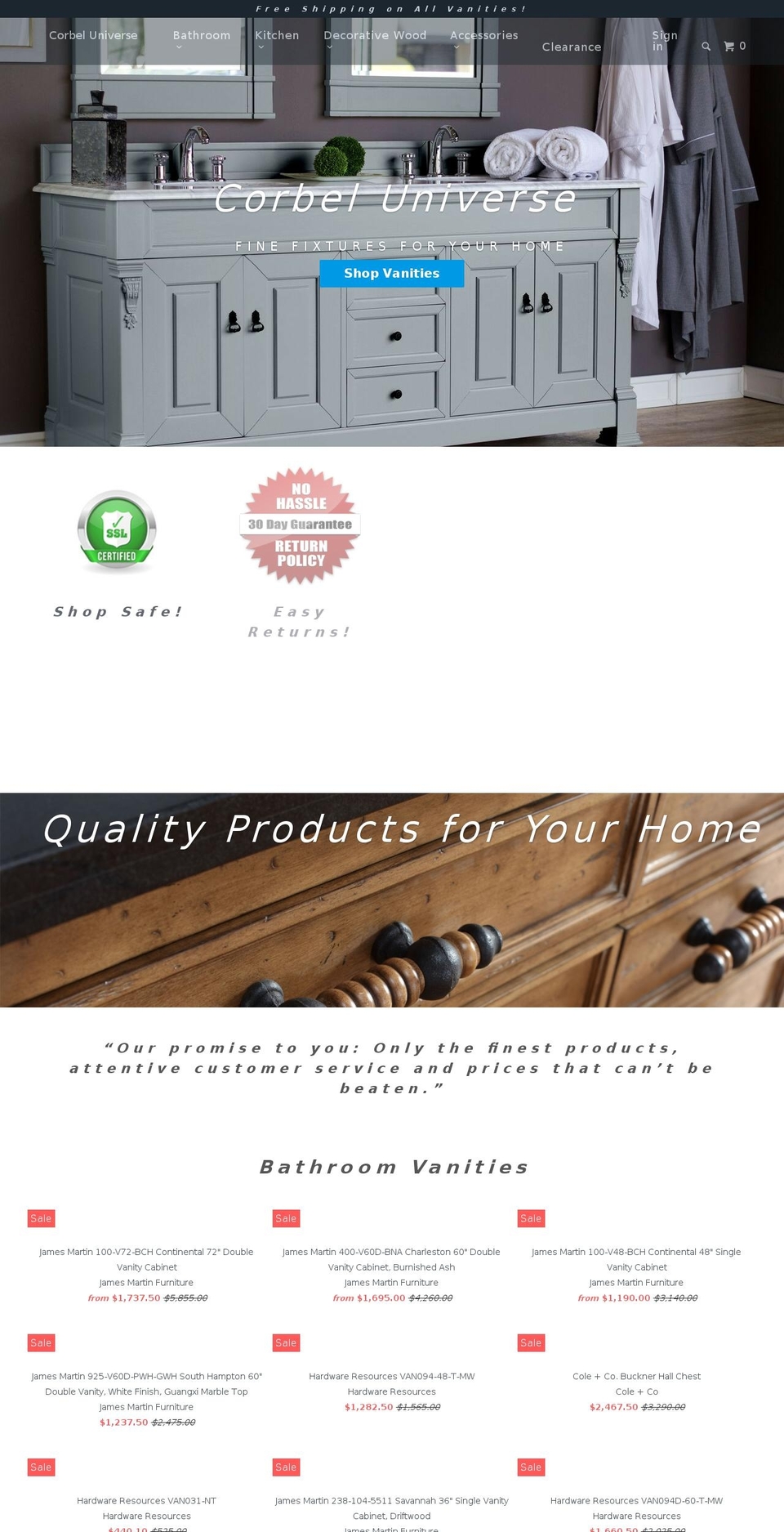 corbeluniverse.com shopify website screenshot