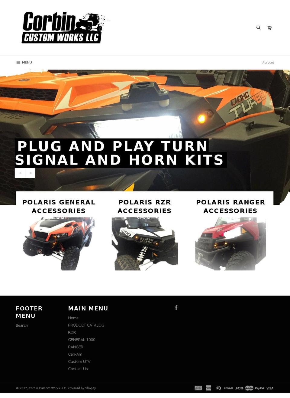 corbincustomworks.com shopify website screenshot