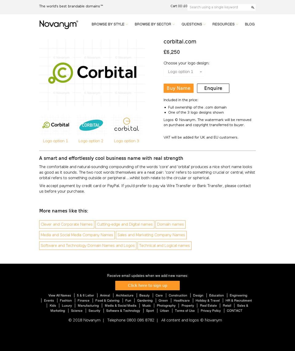 LIVE + Wishlist Email Shopify theme site example corbital.com