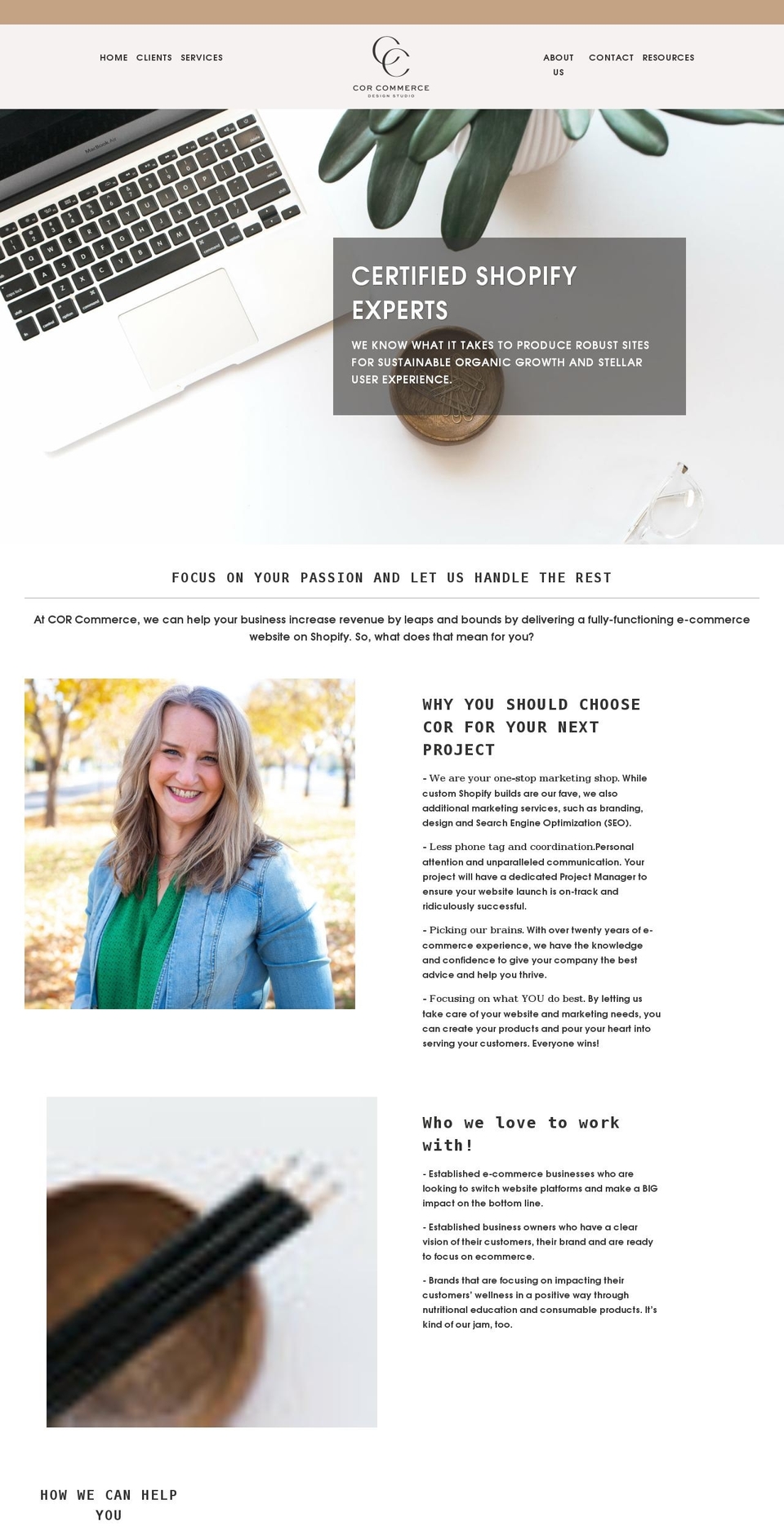 corcommerce.com shopify website screenshot