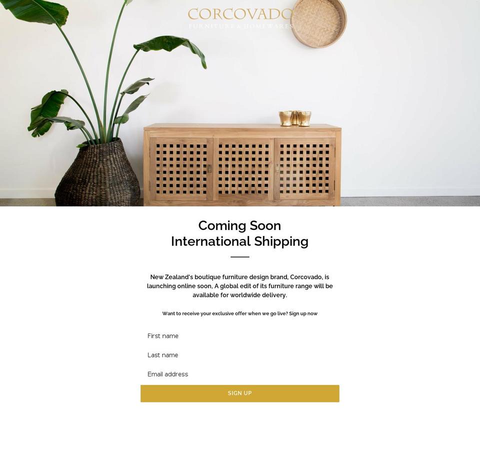 New Debut Shopify theme site example corcovadofurniture.com