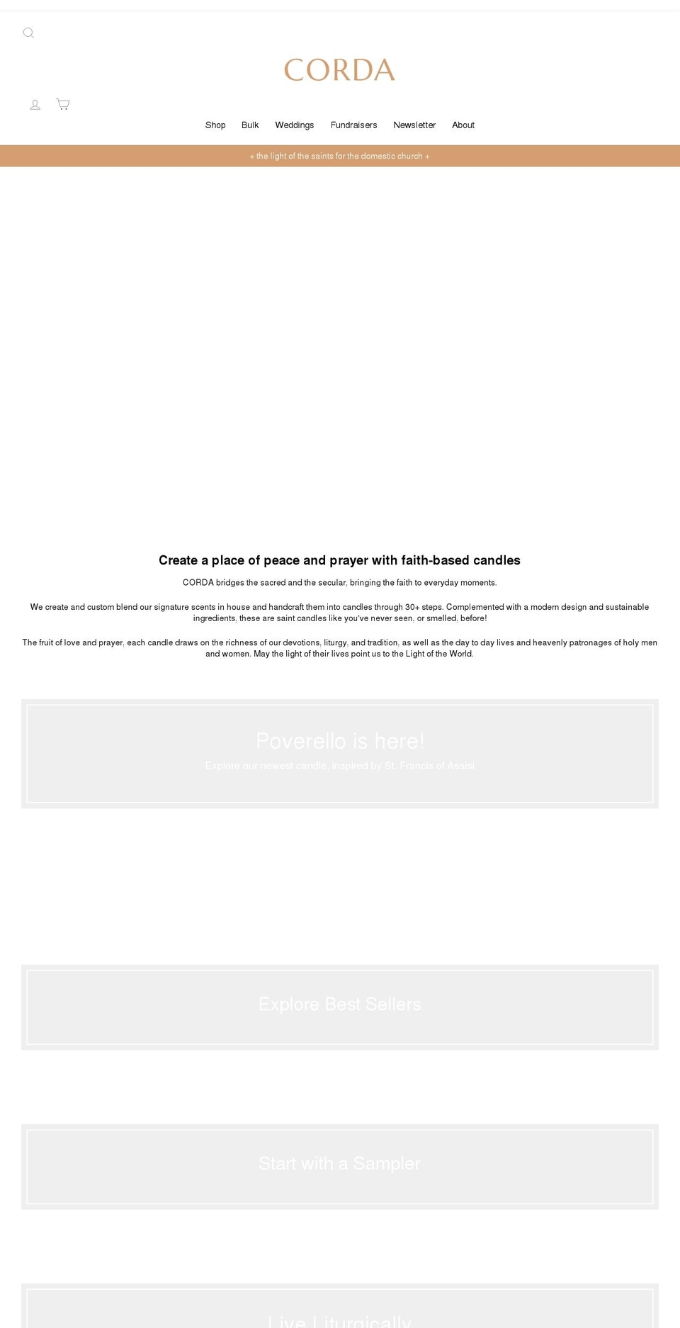 cordacandles.com shopify website screenshot