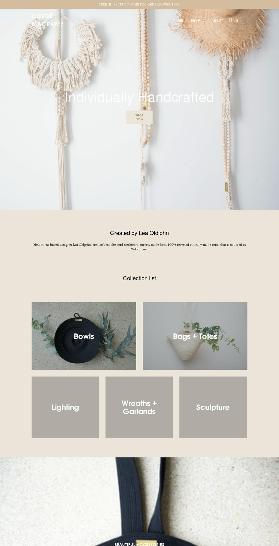 cordemacrame.com shopify website screenshot
