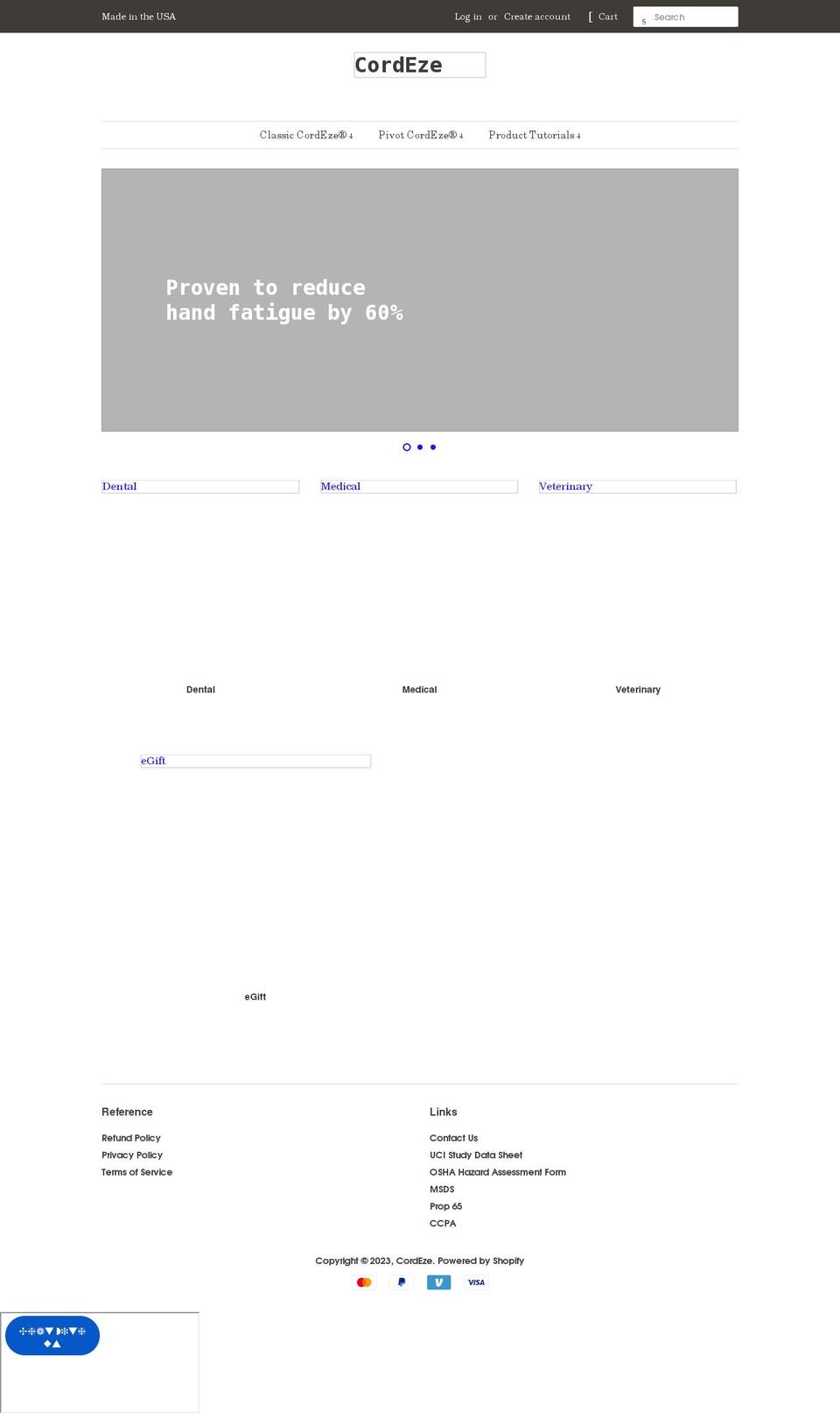cordeze.com shopify website screenshot