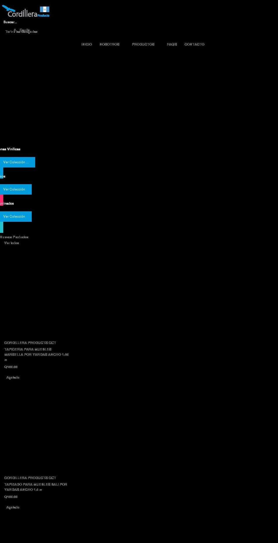 cordilleraproducts.com.gt shopify website screenshot