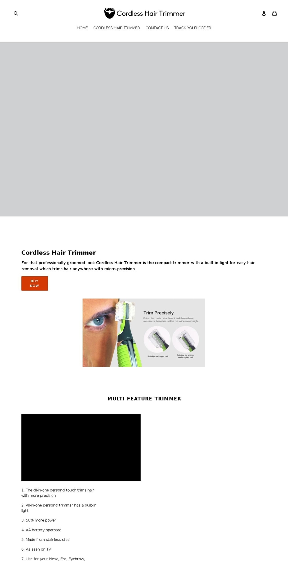 cordlesshairtrimmer.com — Shopify storefront screenshot