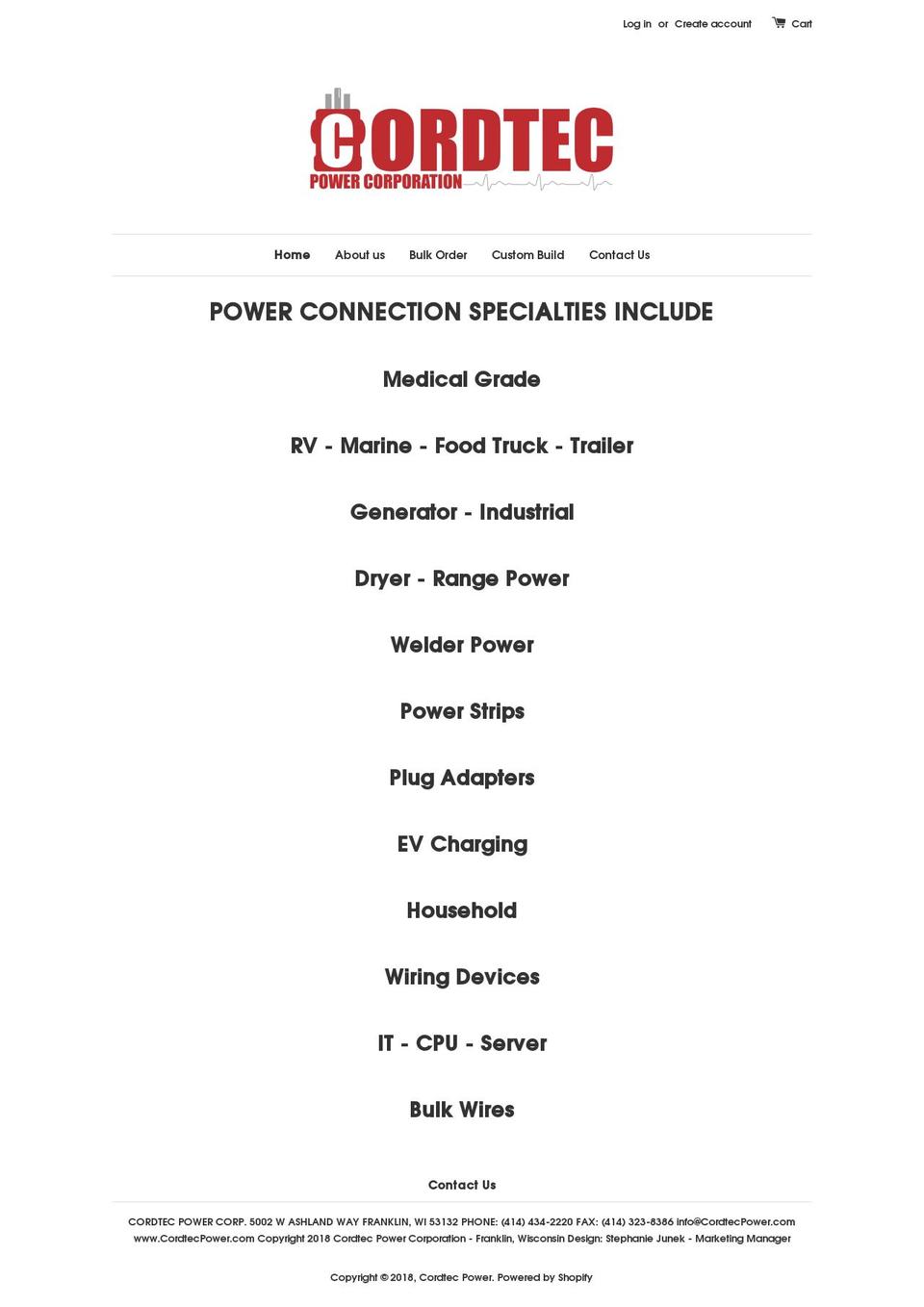 cordtecpower.com shopify website screenshot