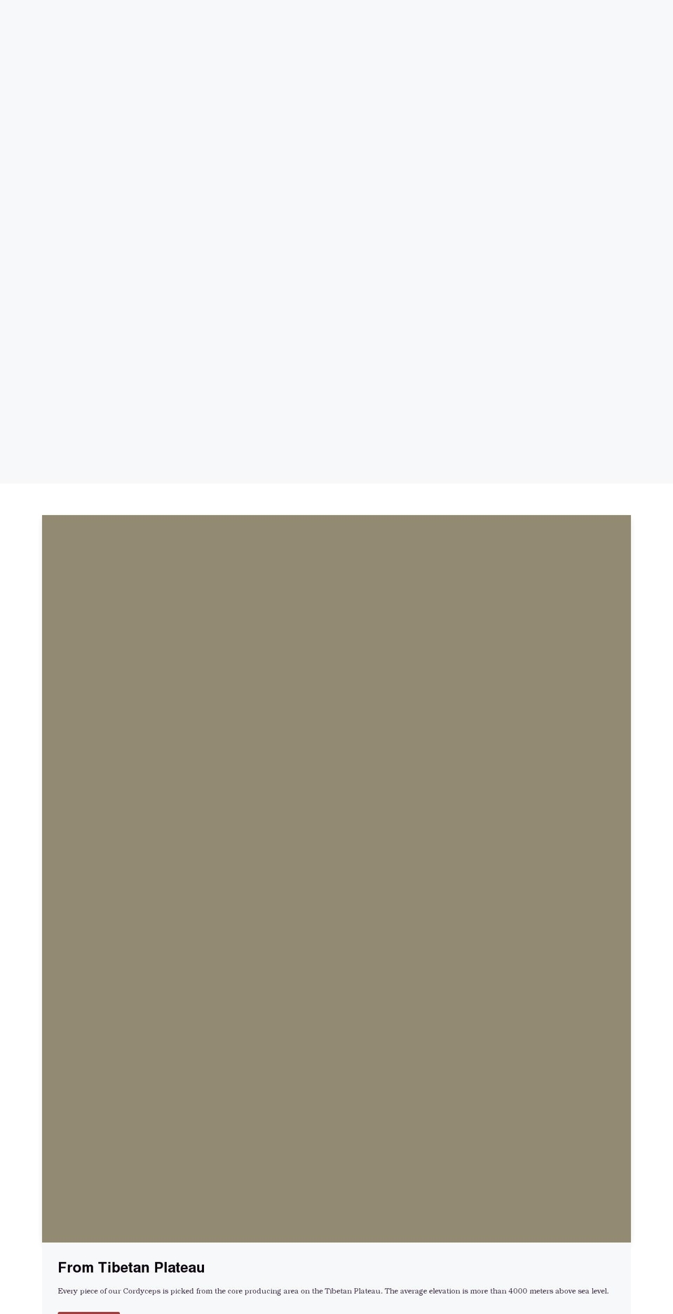 cordycepsland.com shopify website screenshot