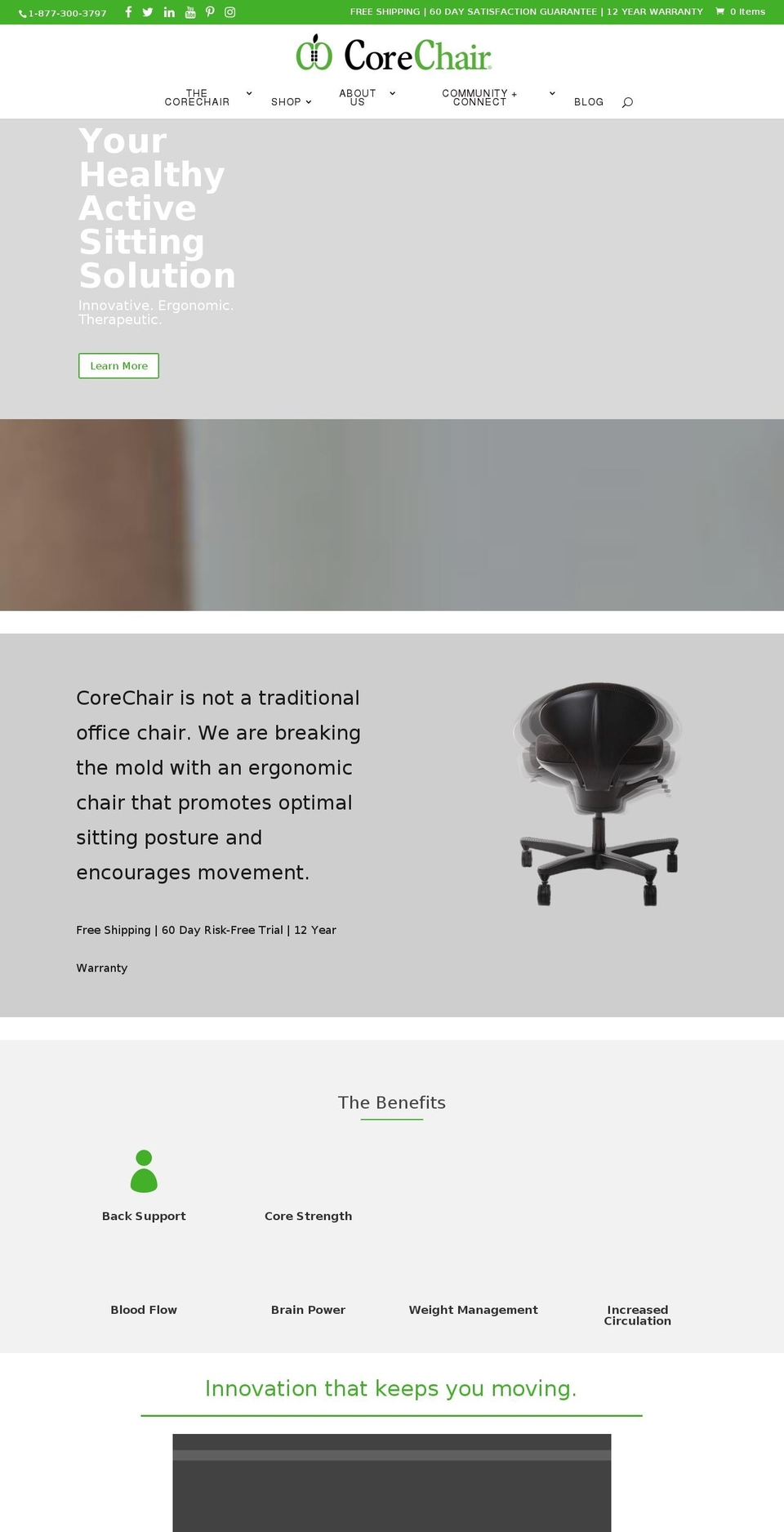 core-chair.org shopify website screenshot