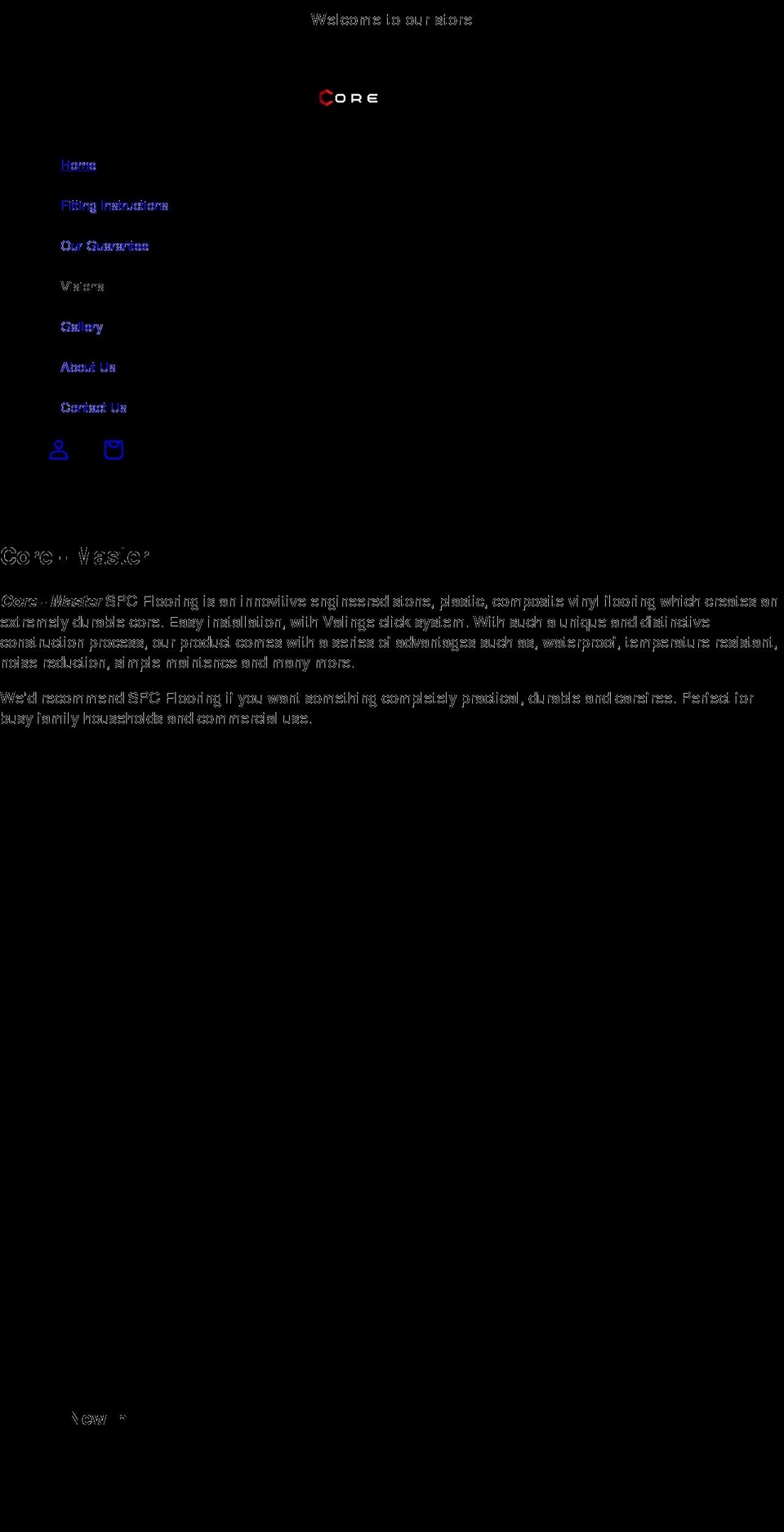 core-master.com shopify website screenshot