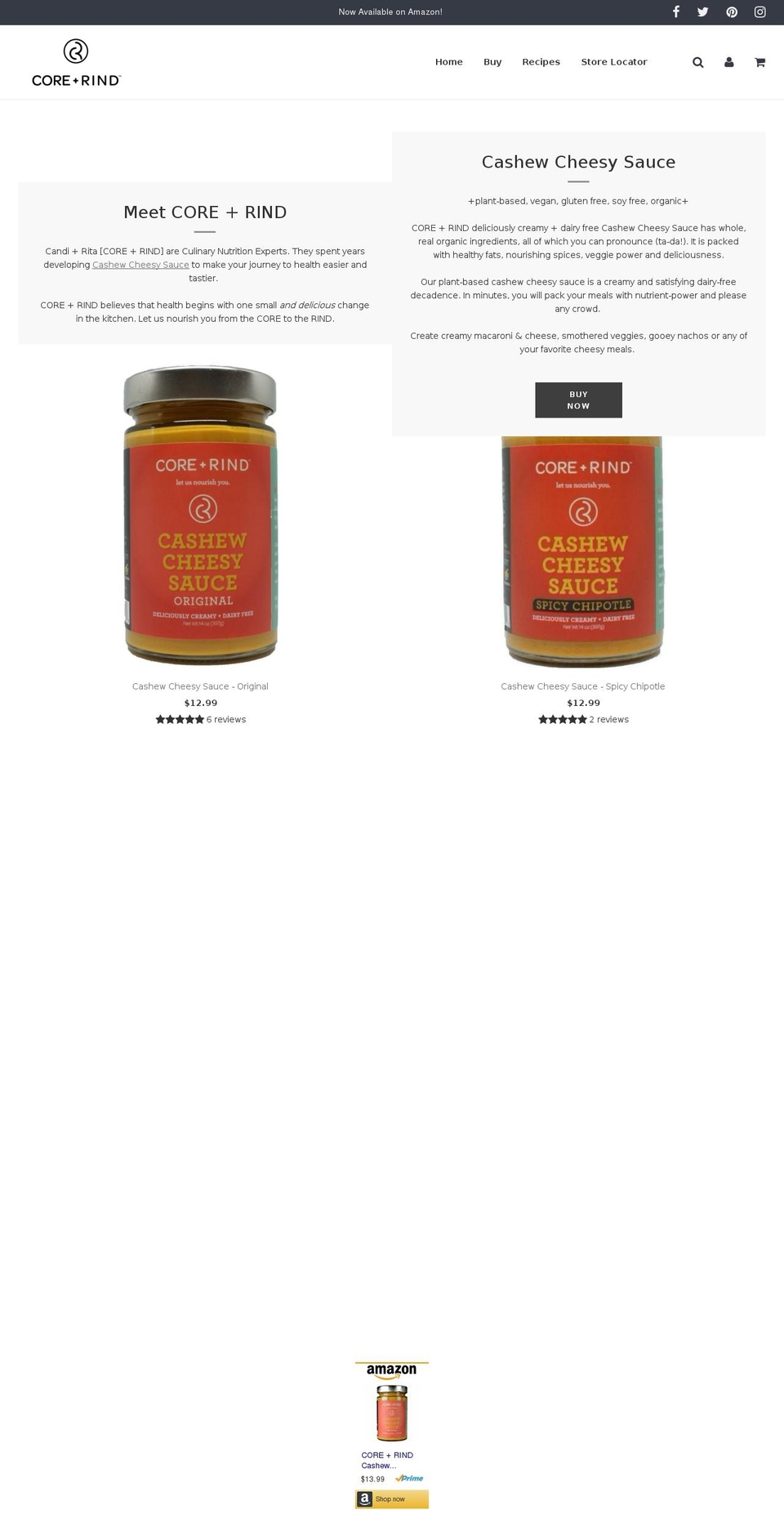 coreandrind.com shopify website screenshot