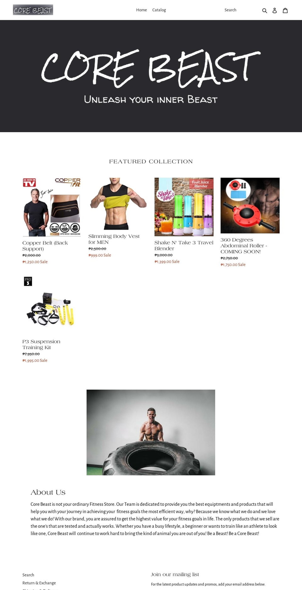 corebeast.com — Shopify storefront screenshot