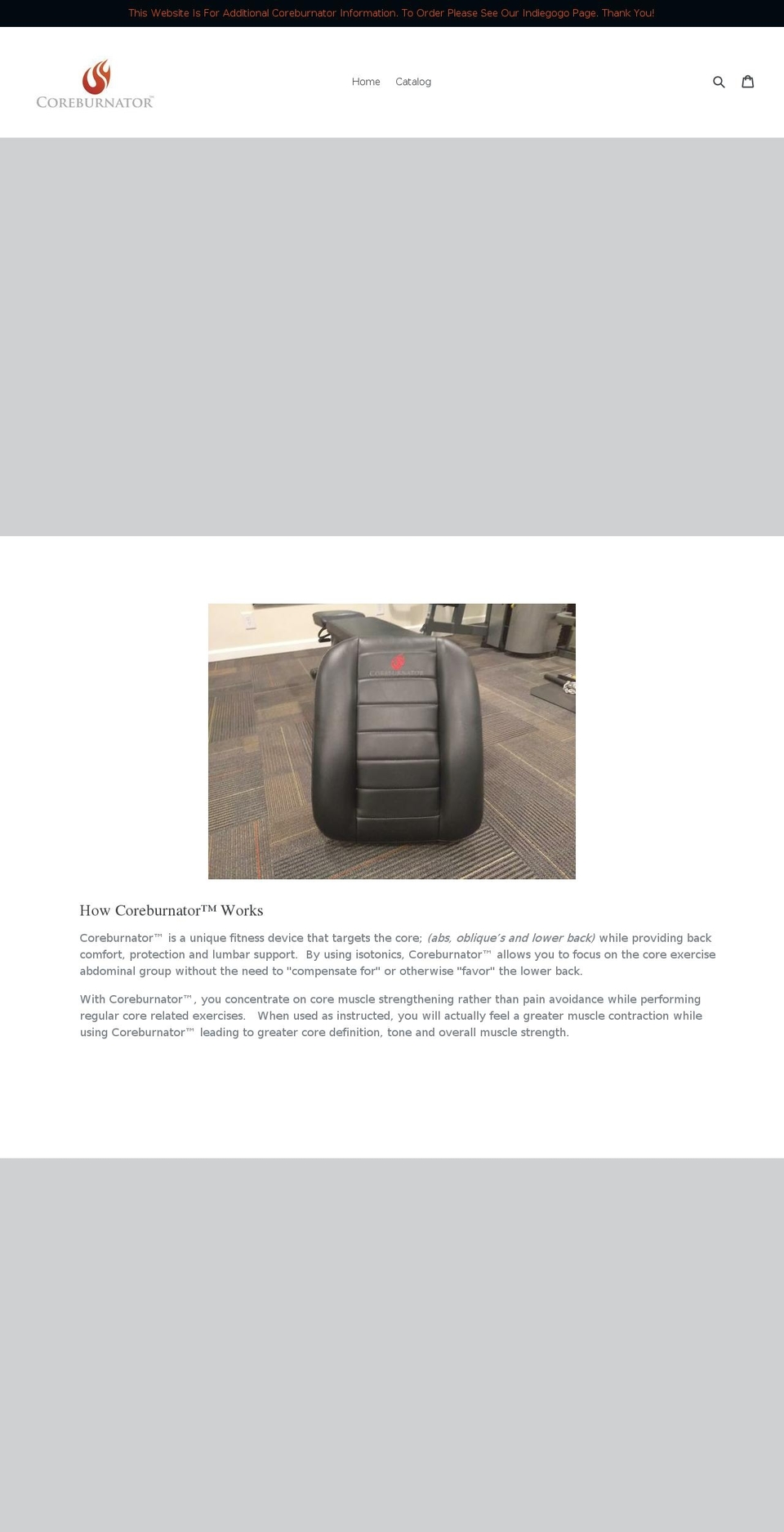 coreburnator.com — Shopify storefront screenshot