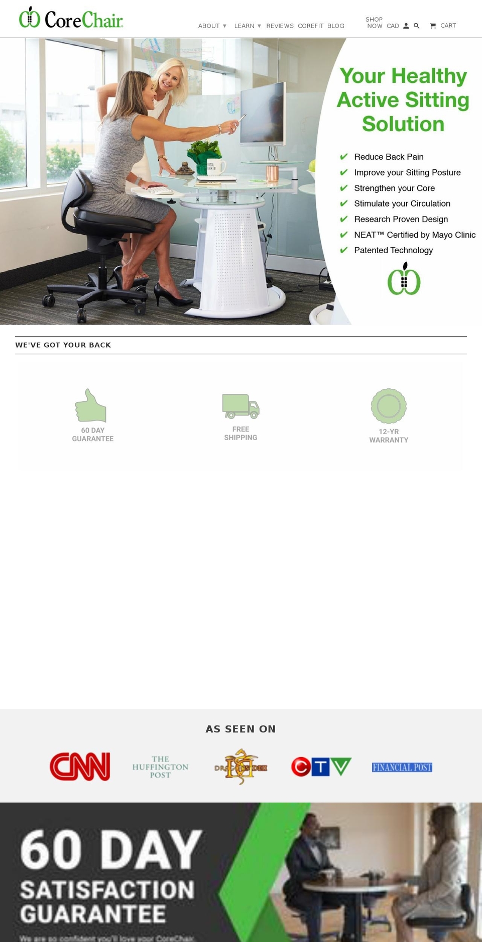 corechair.net shopify website screenshot