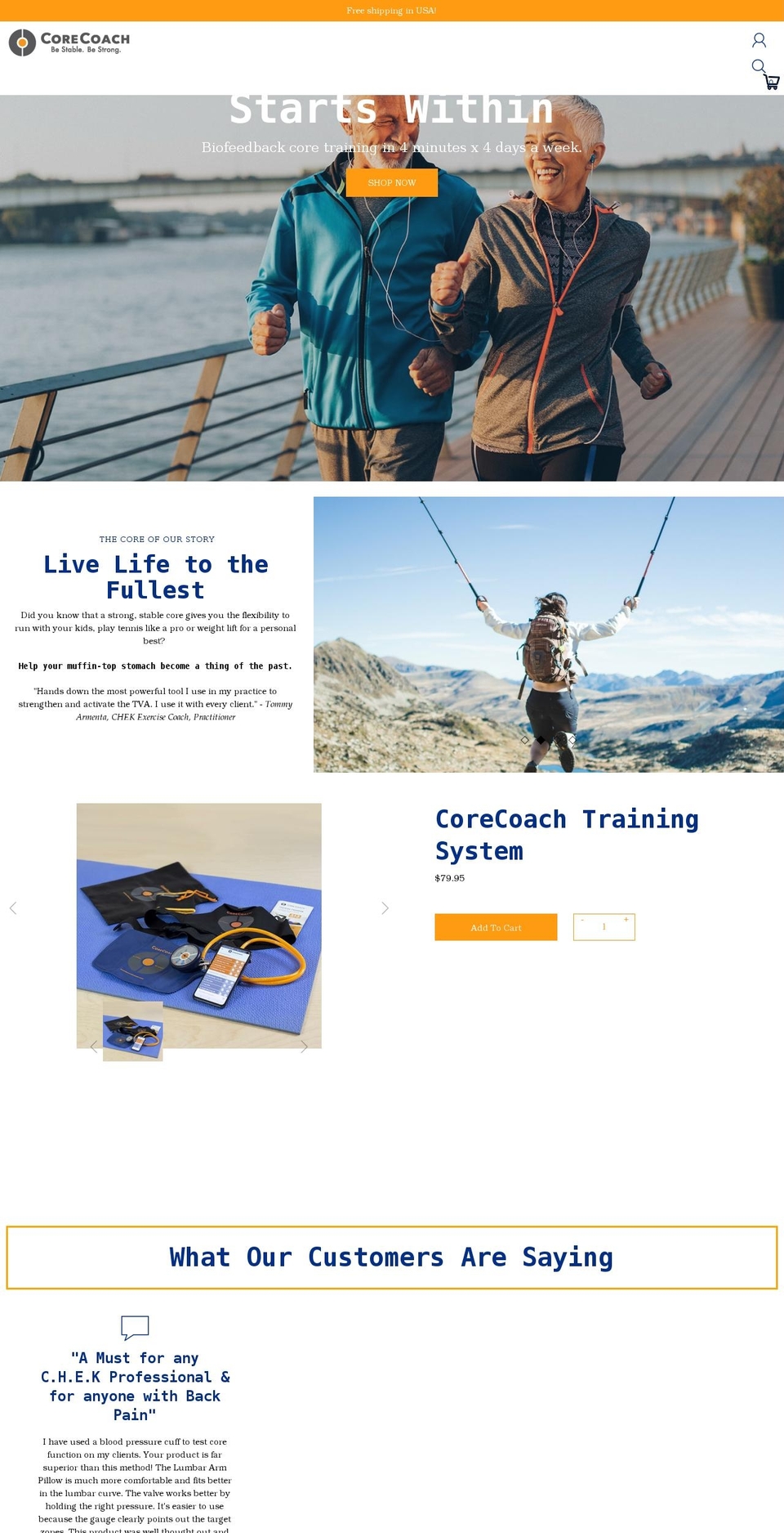 corecoachonline.com shopify website screenshot