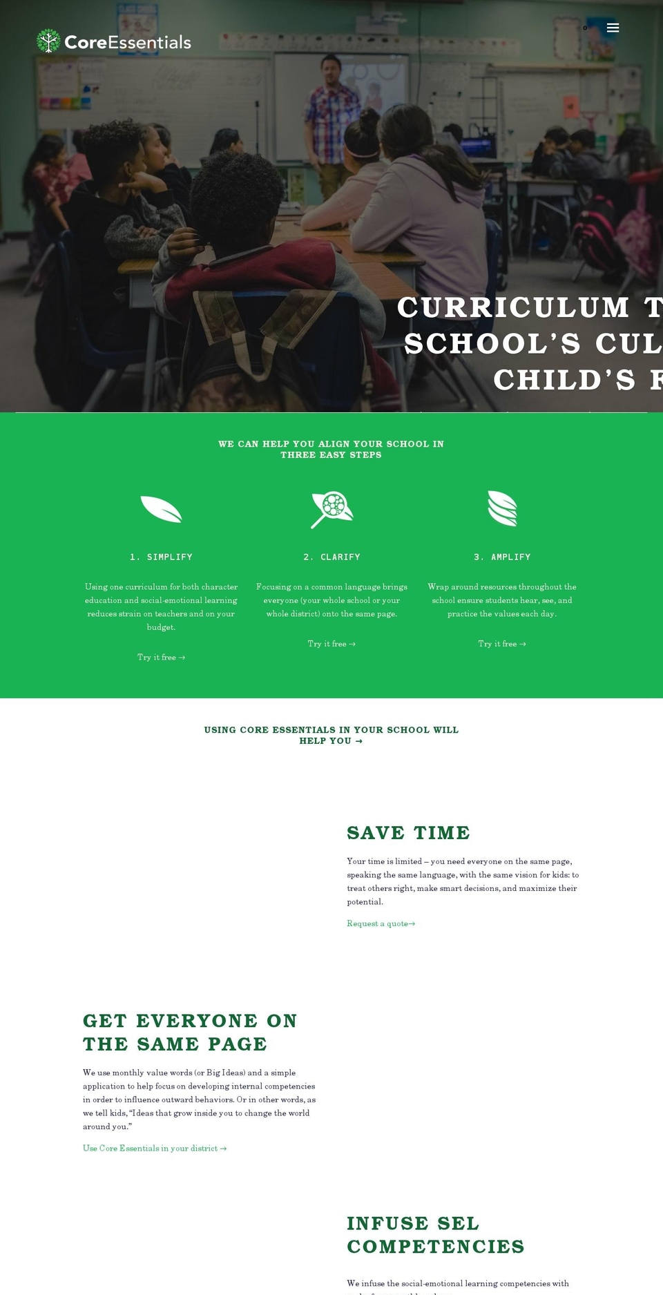 coreessentials.org shopify website screenshot