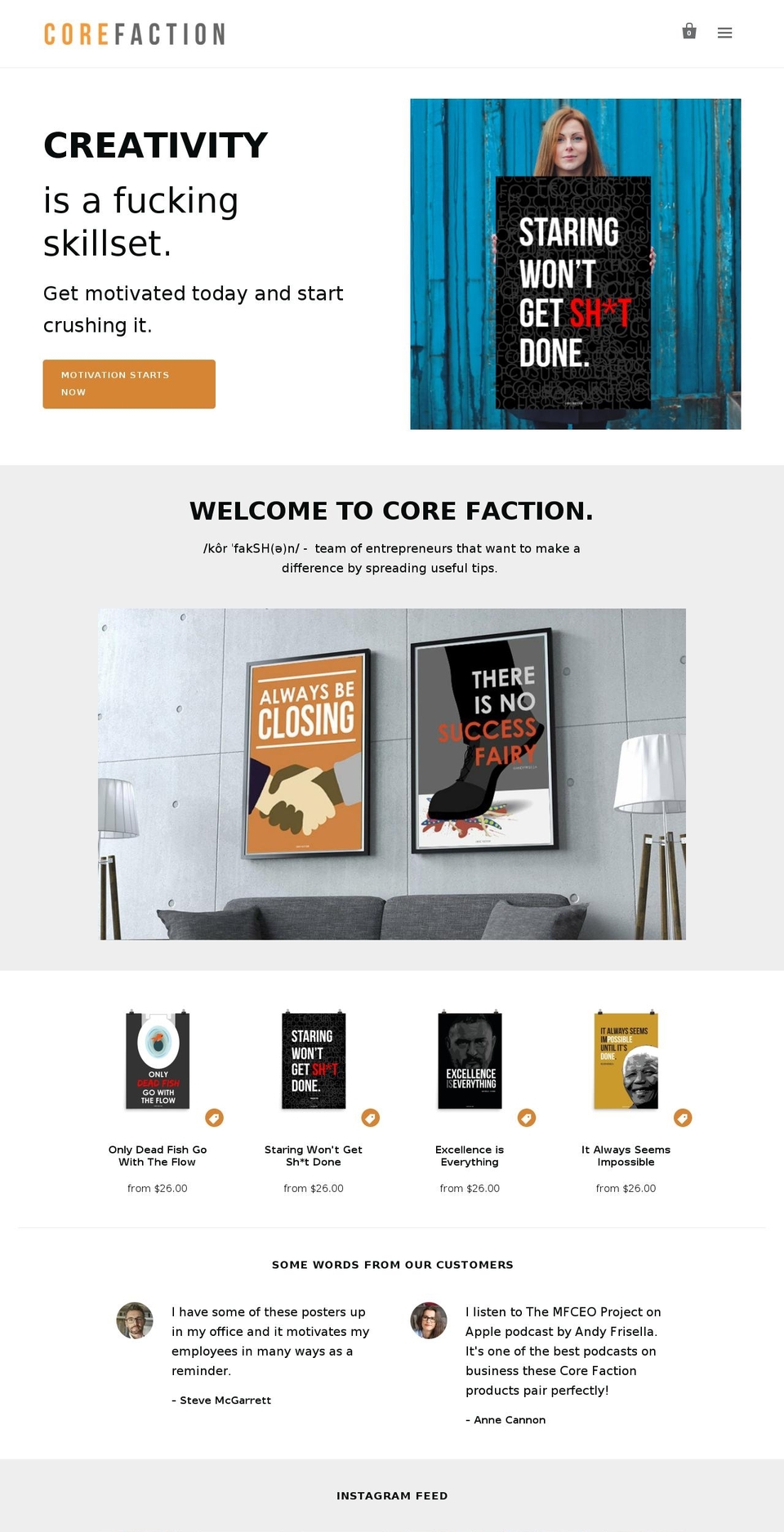 corefaction.com — Shopify storefront screenshot