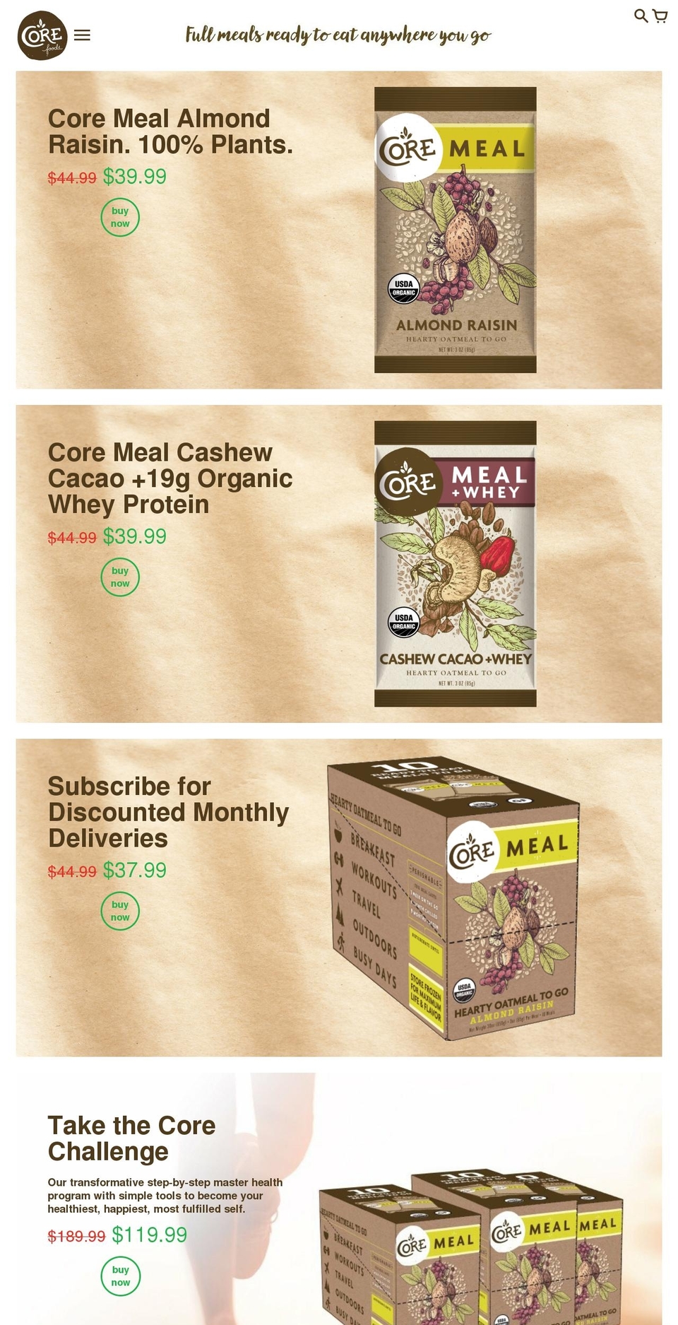 corefoods.com shopify website screenshot