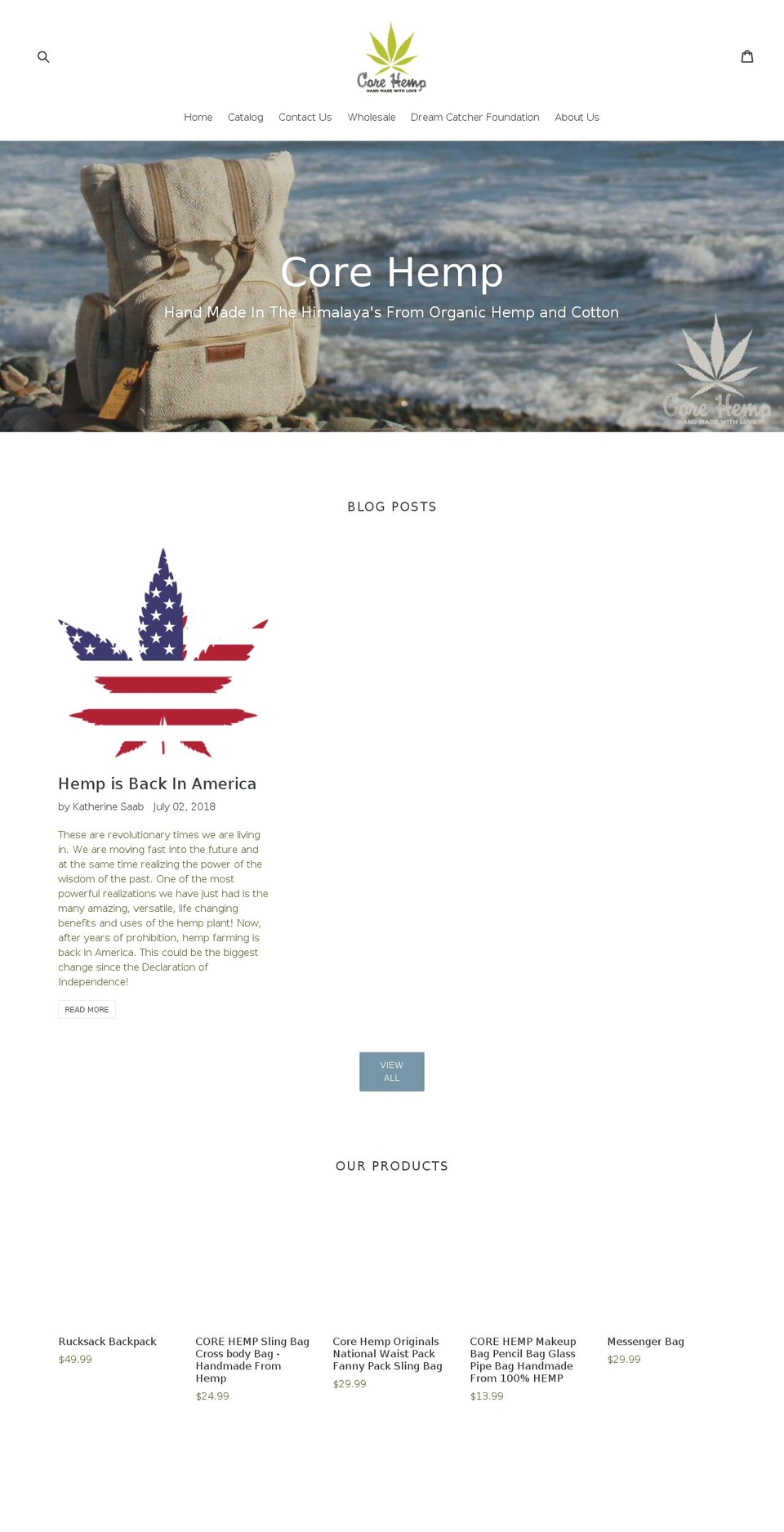 corehemp.com shopify website screenshot