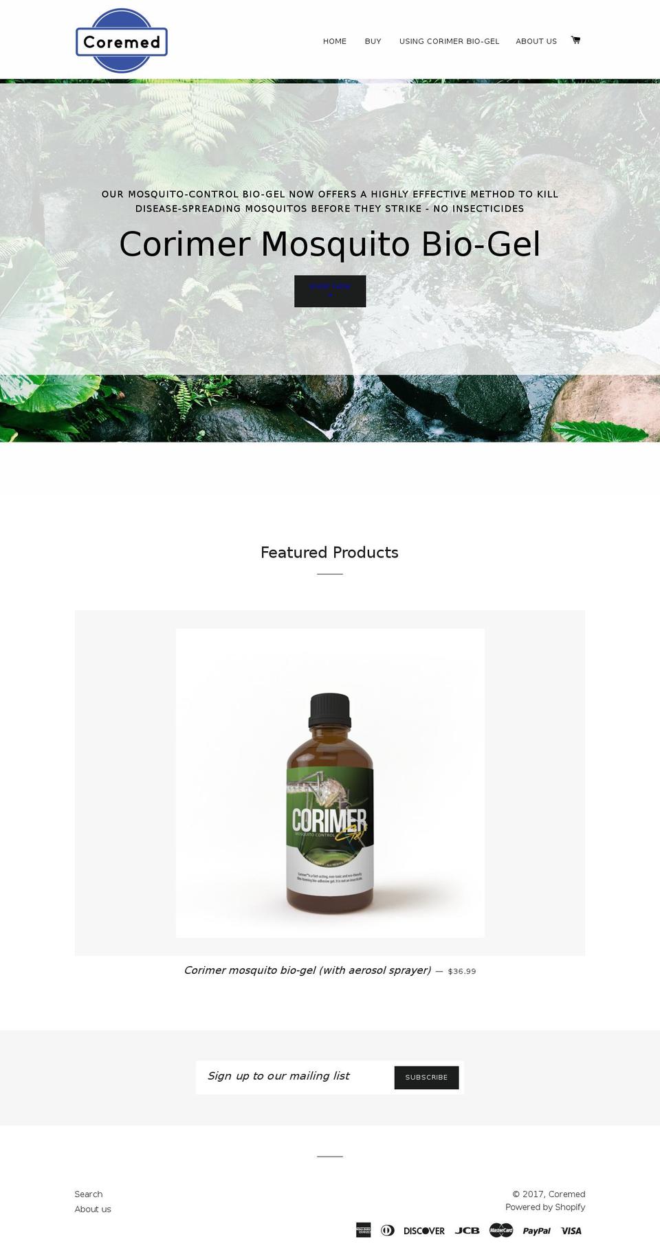 coremedbiotech.com shopify website screenshot