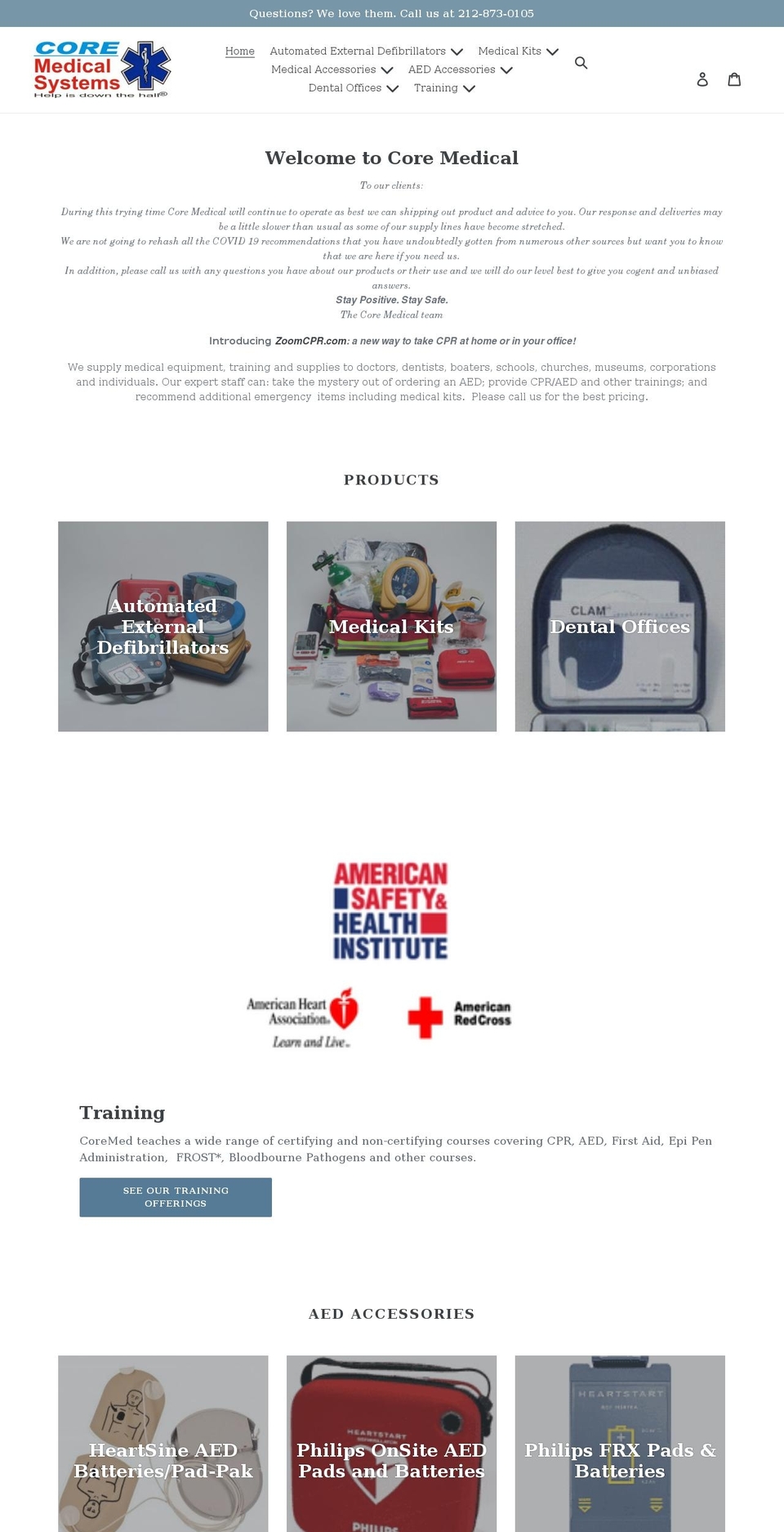 coremedicalsystems.com shopify website screenshot