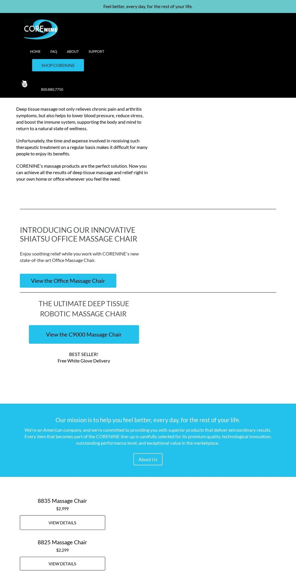 corenineusa.com shopify website screenshot