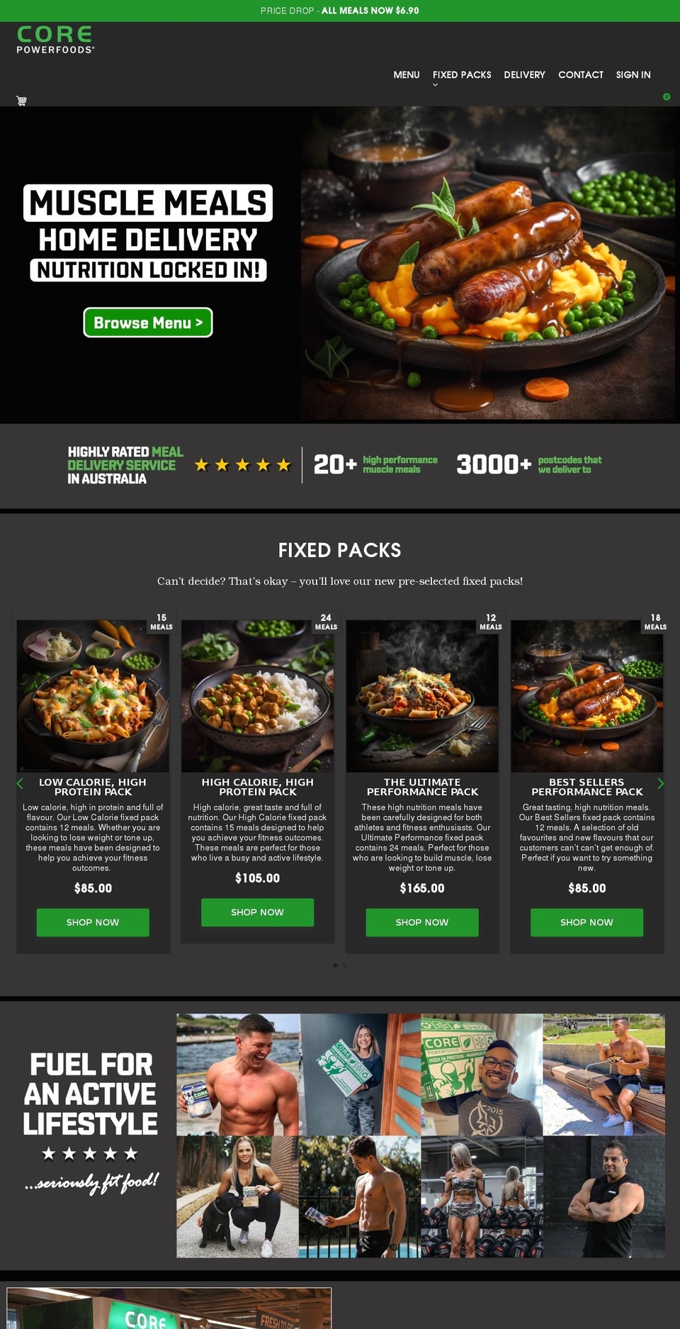 corepowerfoods.com shopify website screenshot